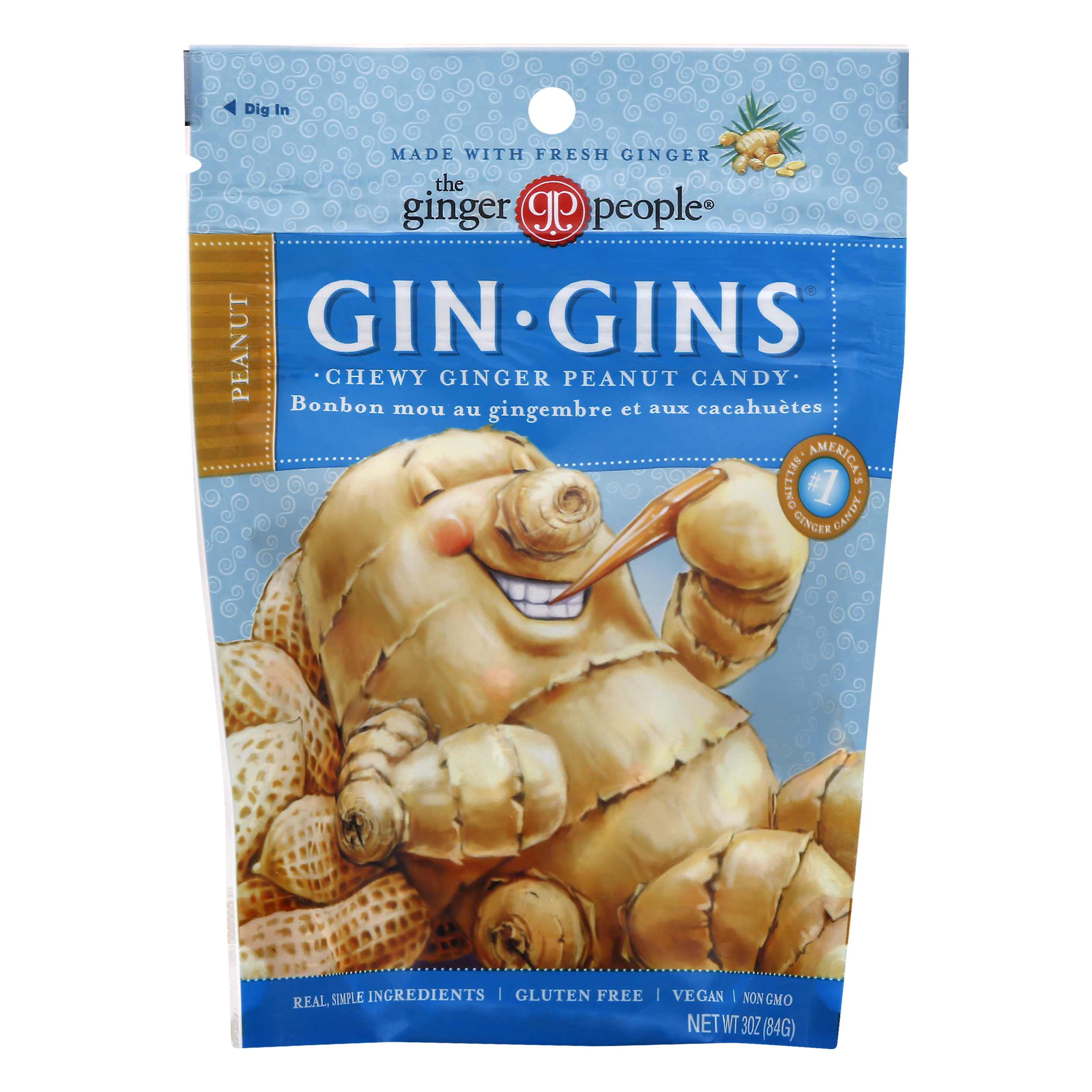 The Ginger People Gin Gins Chewy Peanut Ginger Candy