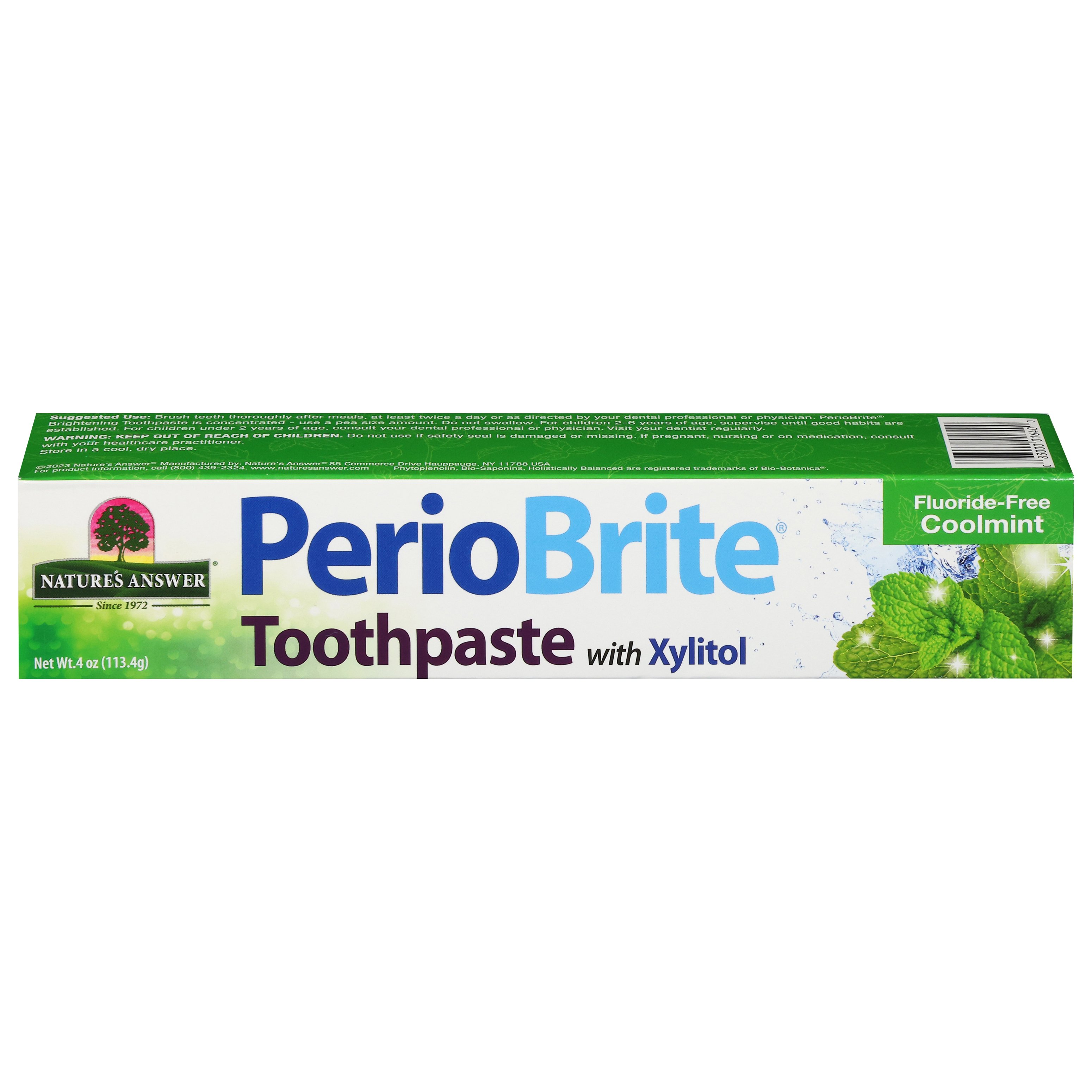 Nature's Answer PerioBrite Fluoride-Free Coolmint Toothpaste with Xylitol