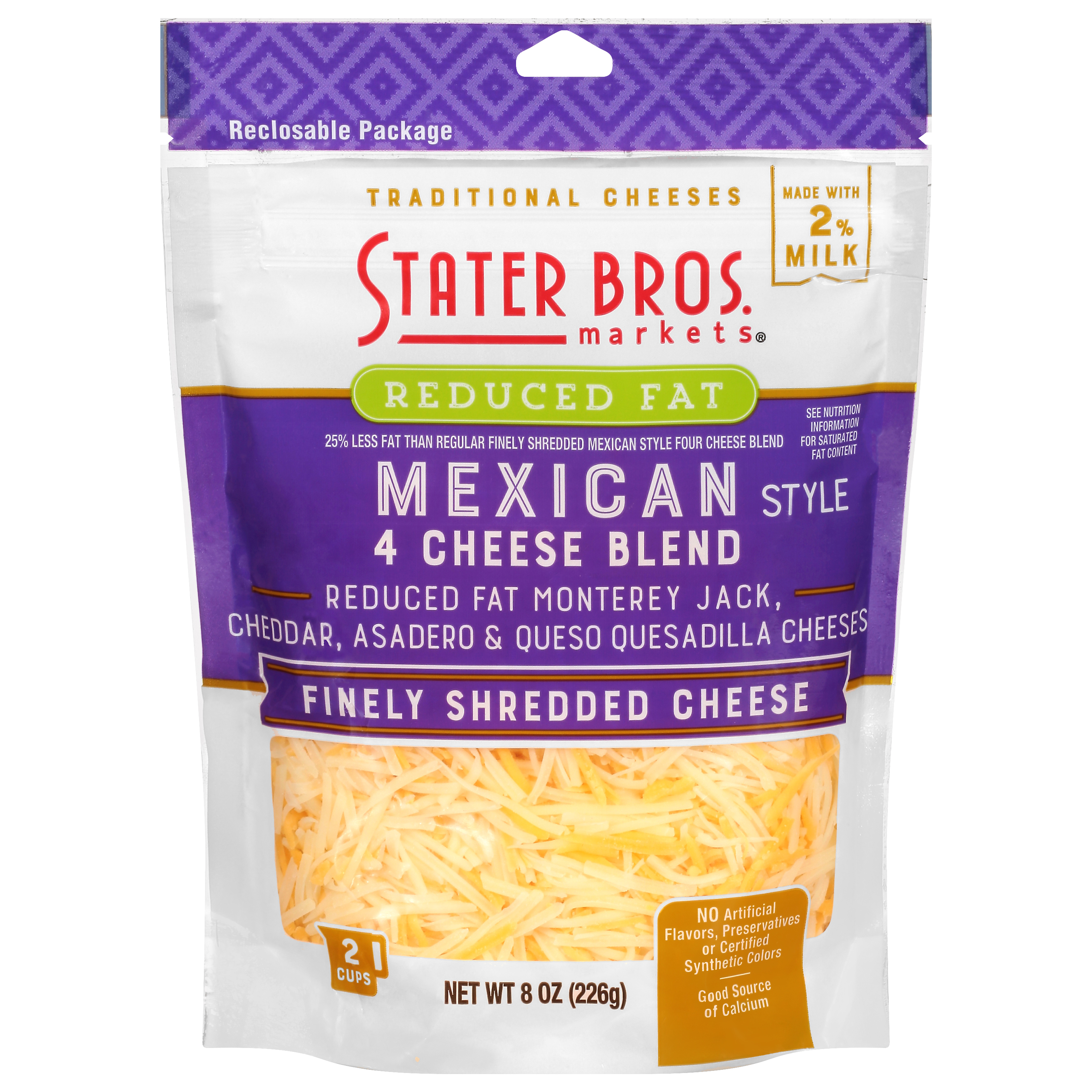 Stater Bros. Markets Mexican Style Reduced Fat 4 Cheese Blend Finely