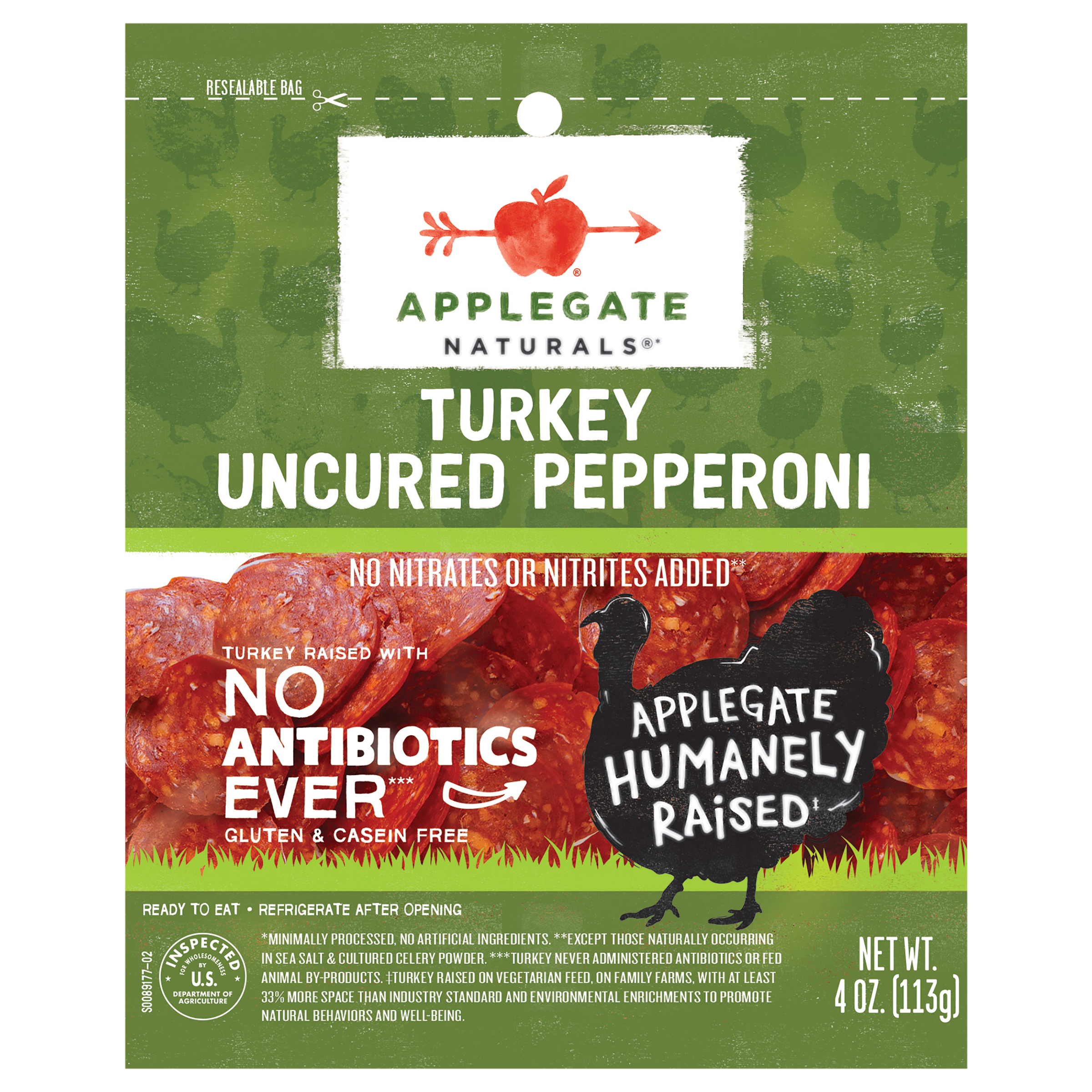 Applegate Natural Uncured Turkey Pepperoni Sliced,