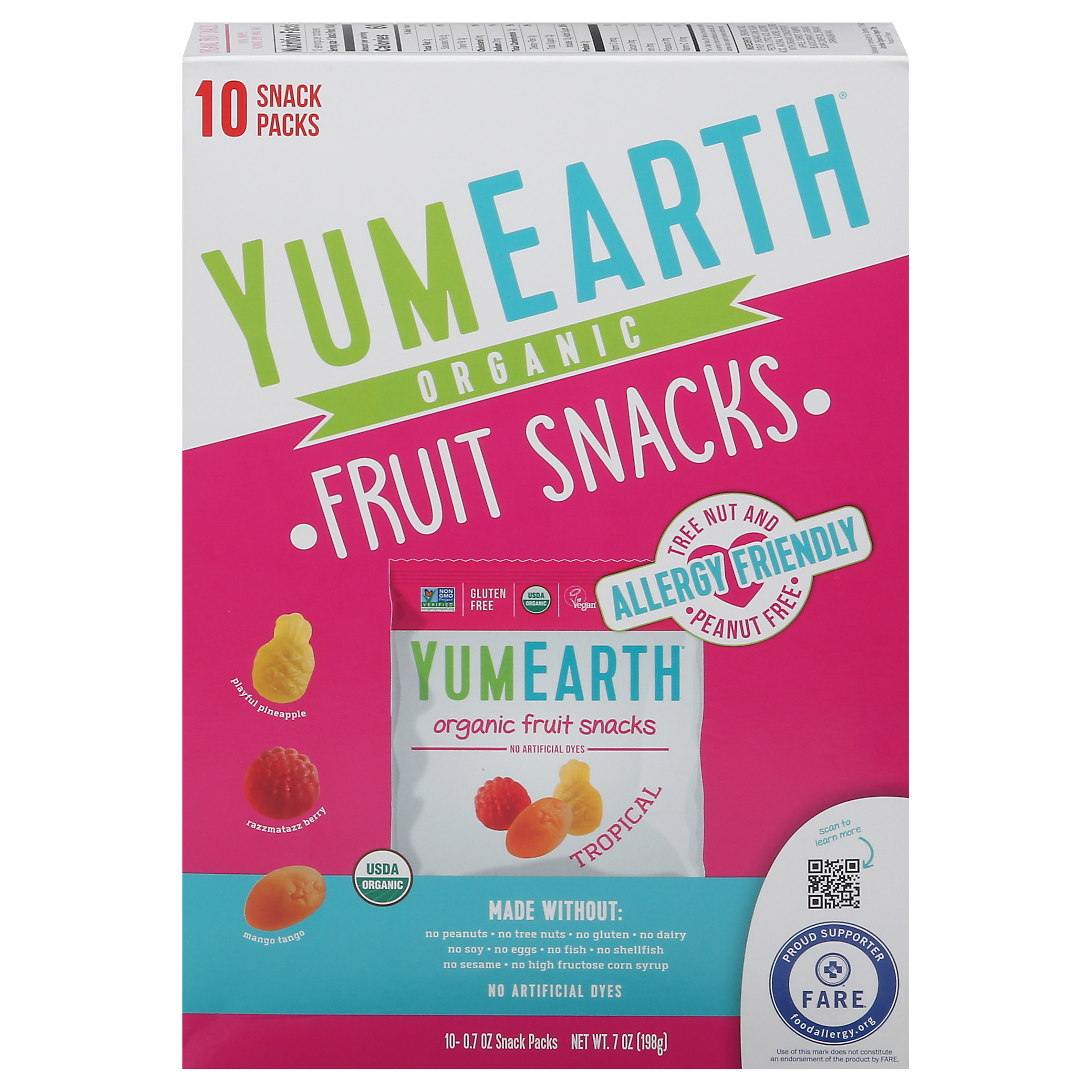 YumEarth Organic Organic Tropical Fruit Snacks Snack Pack 10 - 0.7 oz Packs