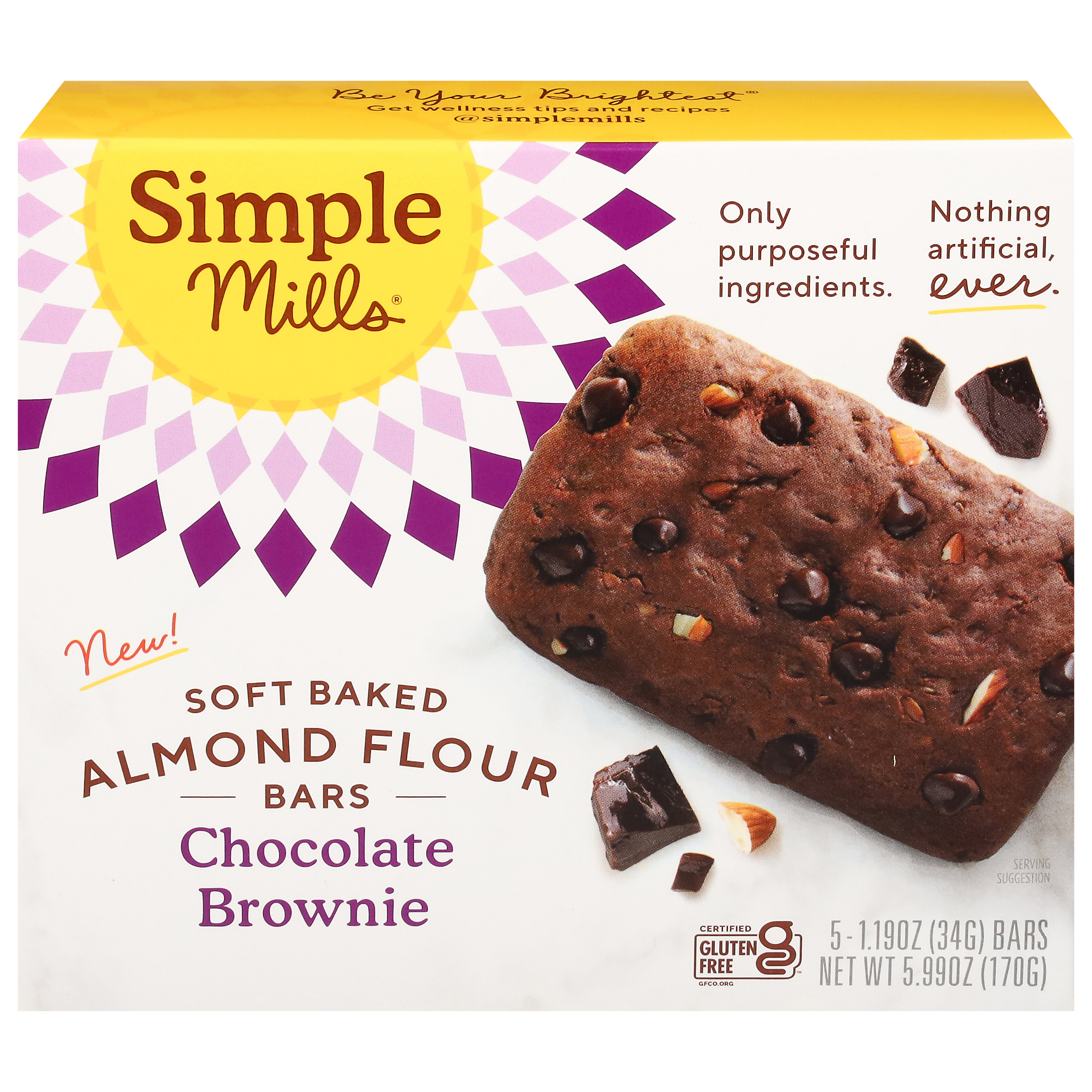 Simple Mills Soft Baked Almond Flour Chocolate Brownie Bars