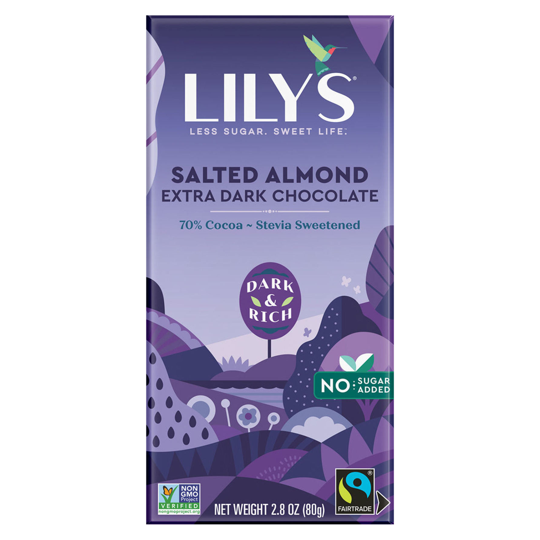 Lily's Extra Dark 70% Cocoa Salted Almond Chocolate