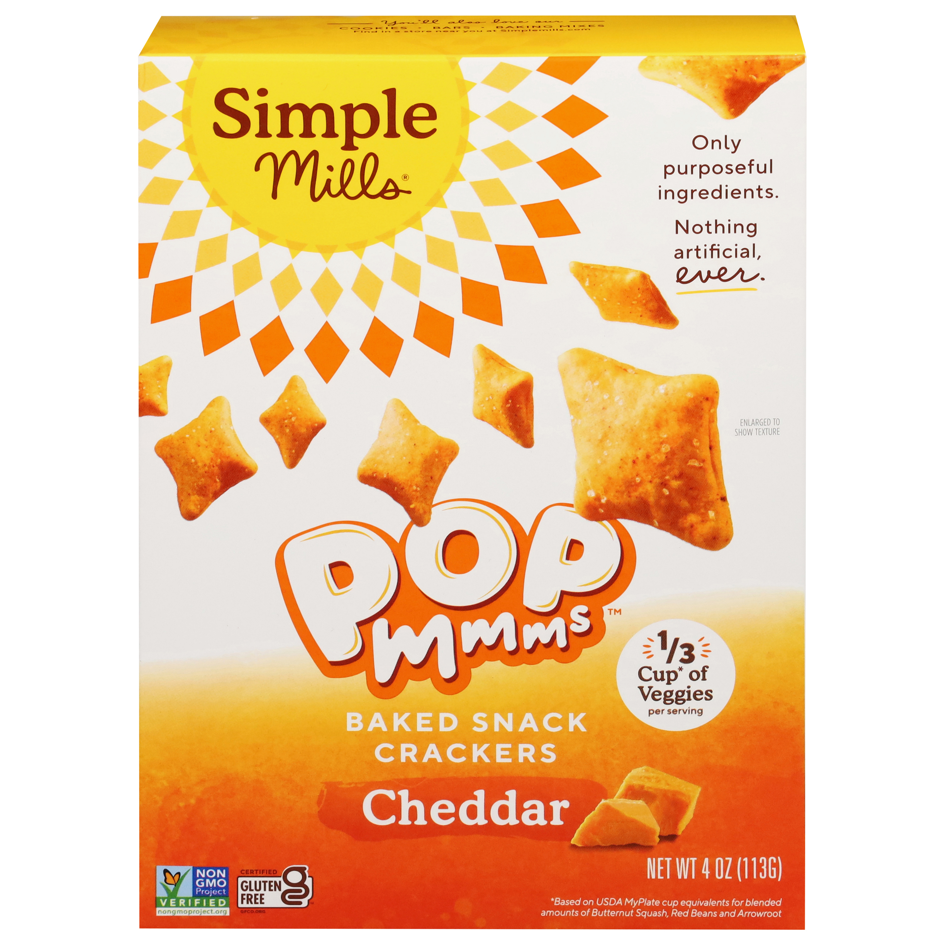 Simple Mills Pop Mmms Baked Cheddar Snack Crackers