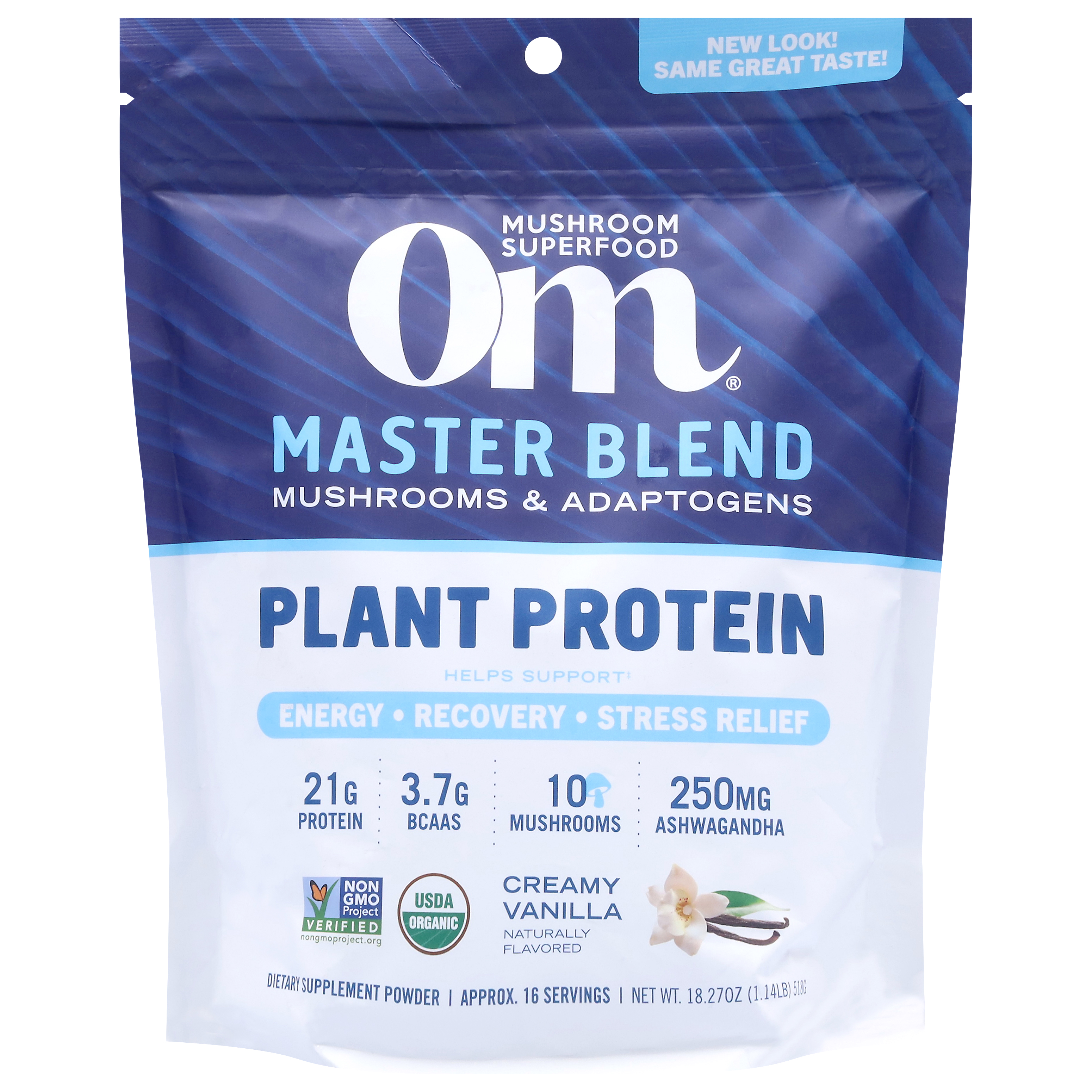 Om Plant Protein Powder Creamy Vanilla Master Blend