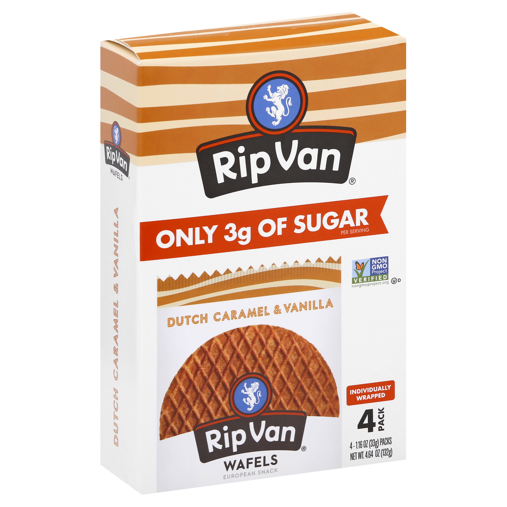 Rip Van 4 Pack Dutch Caramel & Vanilla Wafels
