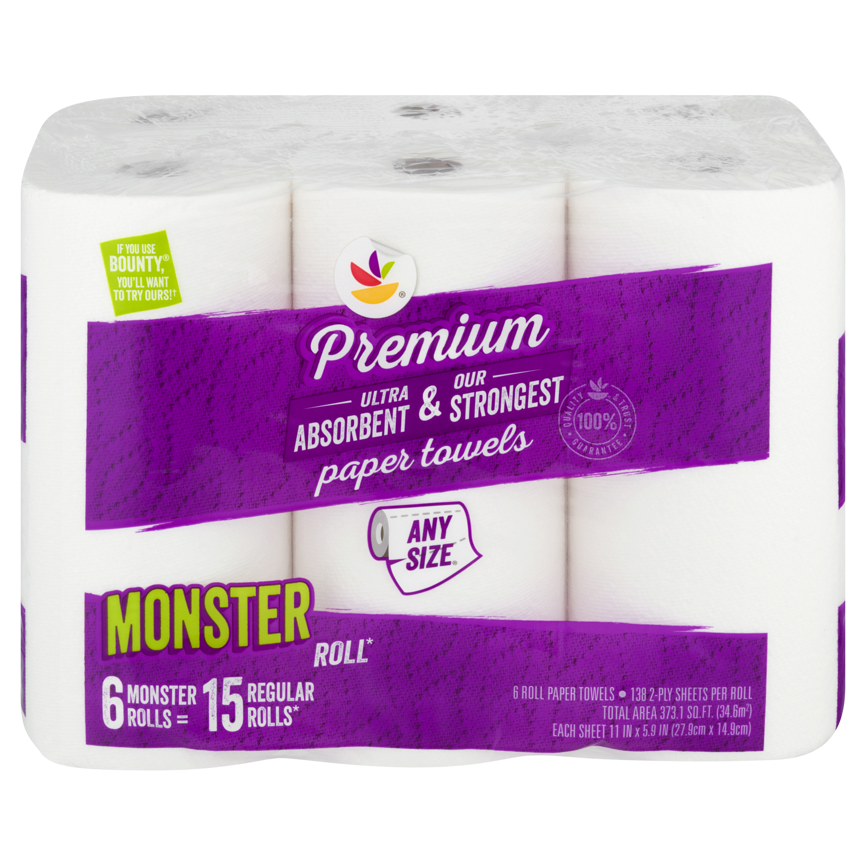 Ahold Any Size Monster Roll Premium Paper Towels 6 ea Bag