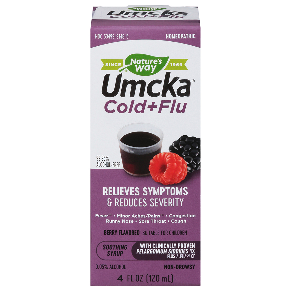Nature's Way Umcka Non-Drowsy Berry Flavored Cold + Flu