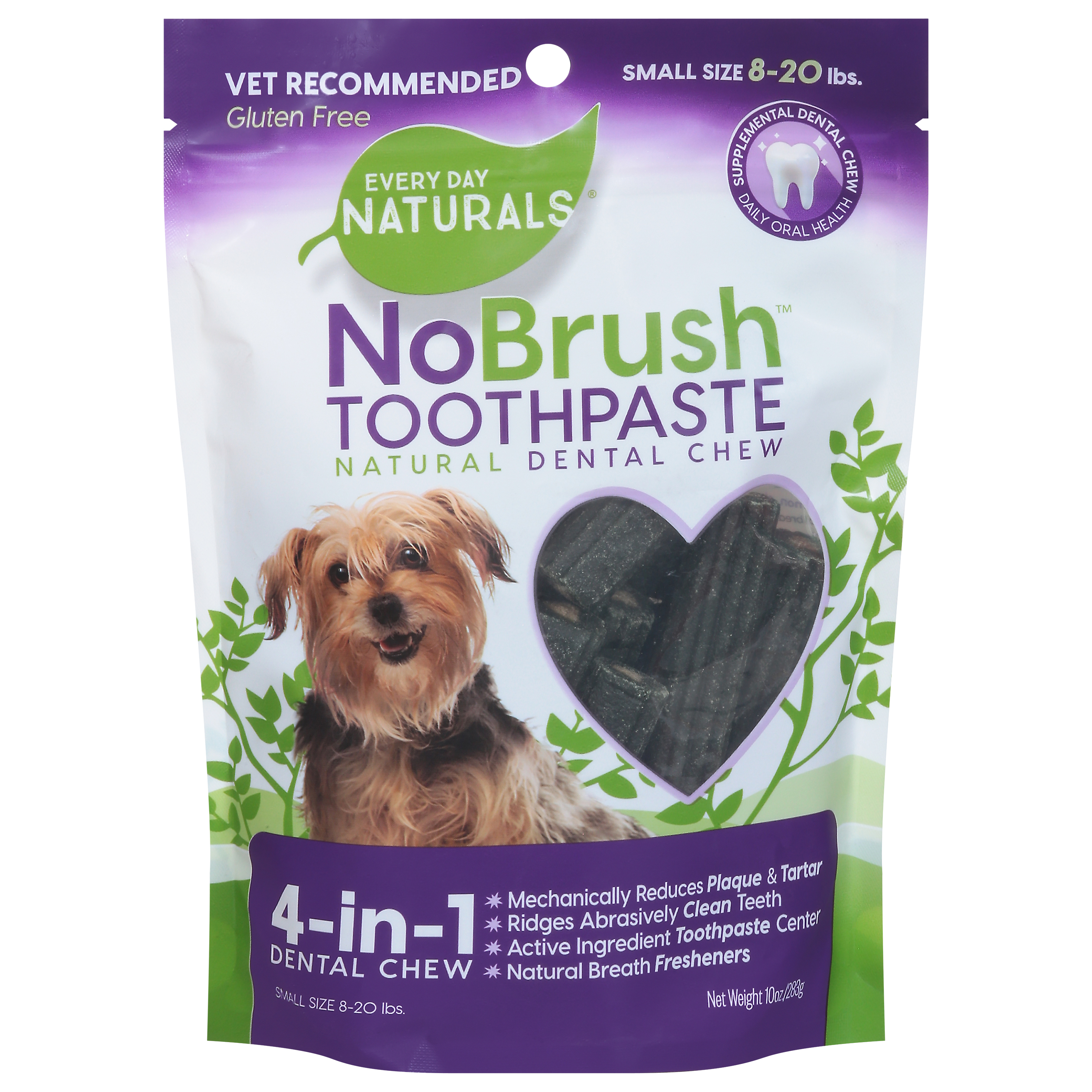 Every Day Naturals No Brush Toothpaste Natural Dental Chew Small Size 8-20 lbs.