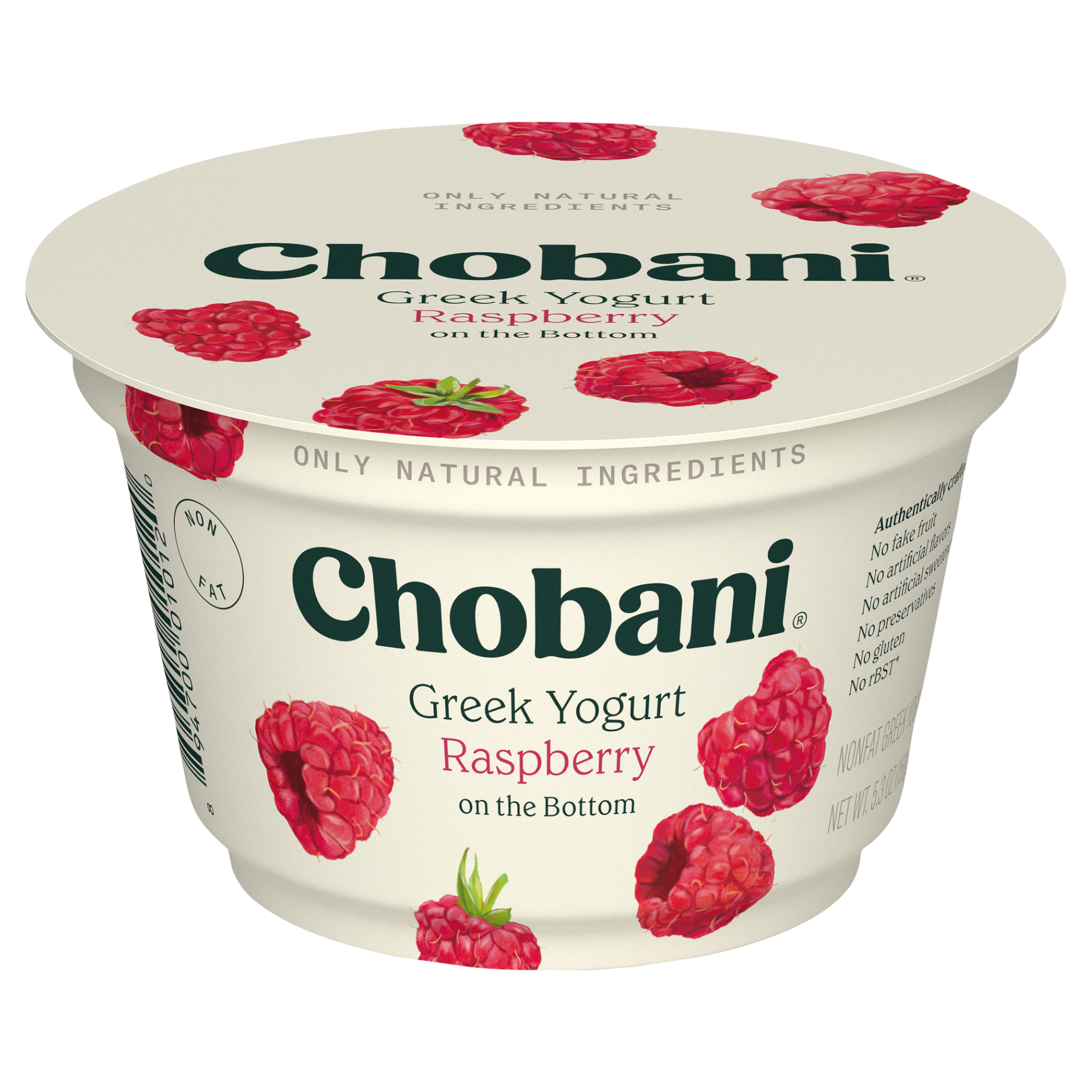 Chobani Nonfat Greek Raspberry on the Bottom Yogurt