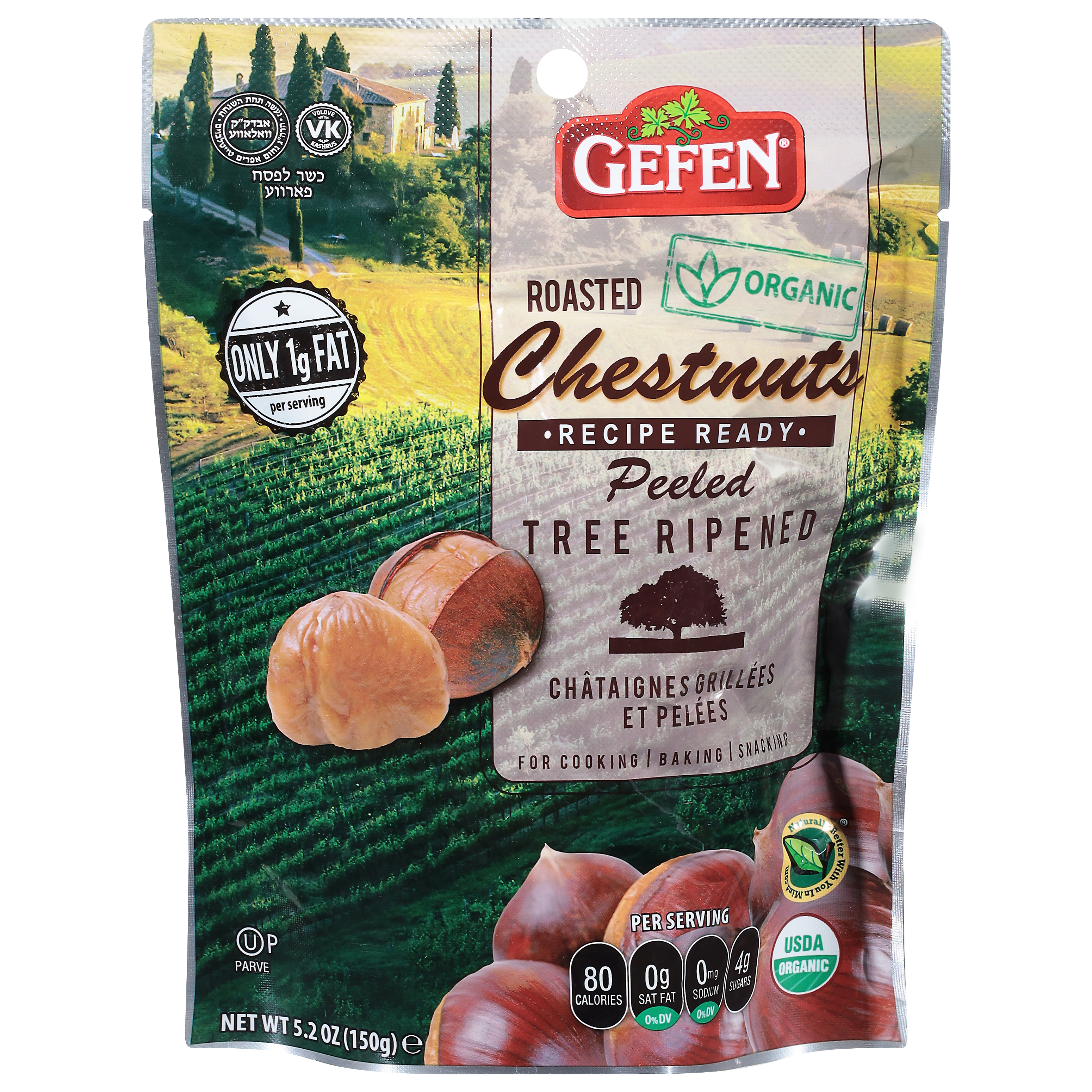 Gefen Peeled Roasted Organic Chestnuts