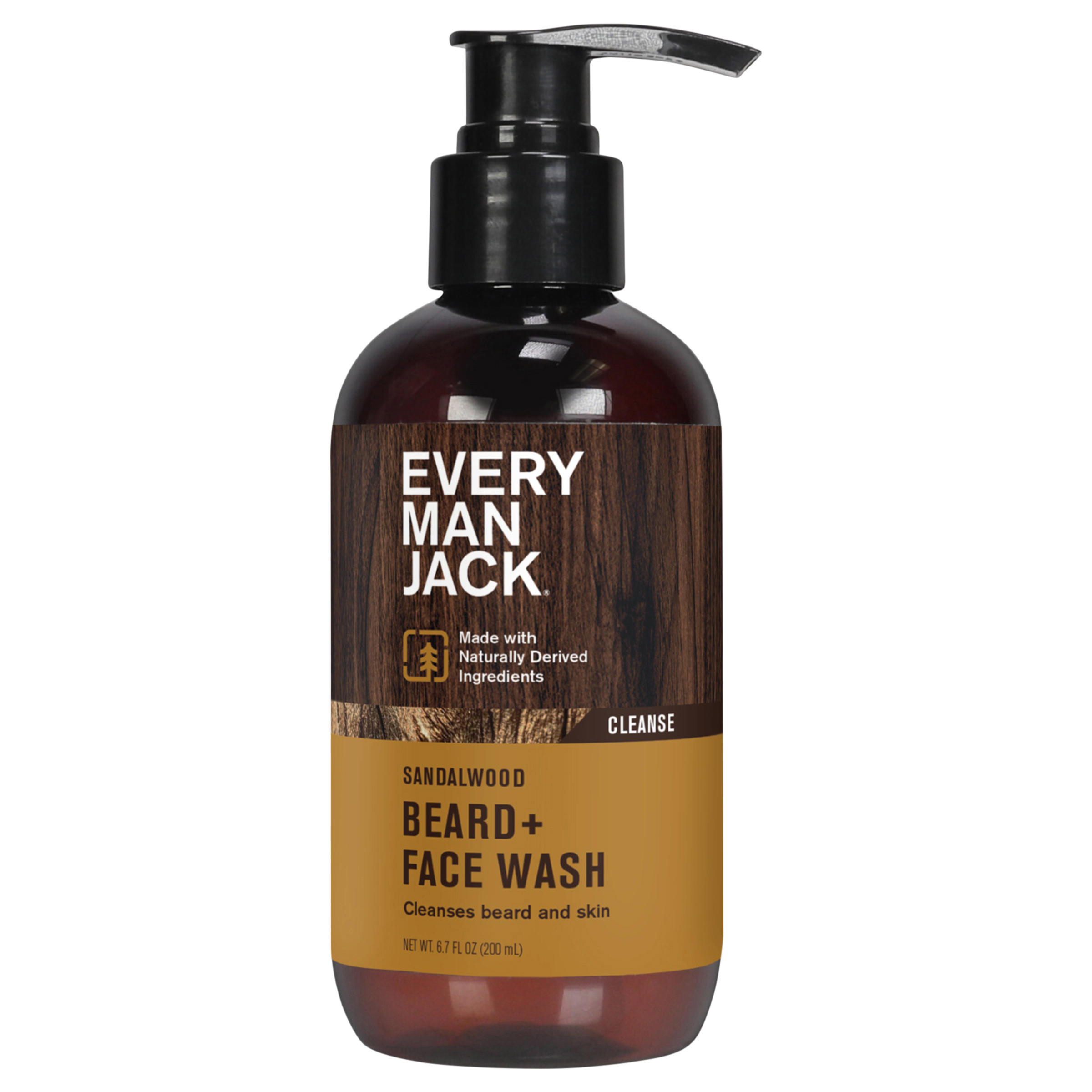 Every Man Jack Sandalwood Beard and Face Wash for Men, Naturally Derived,