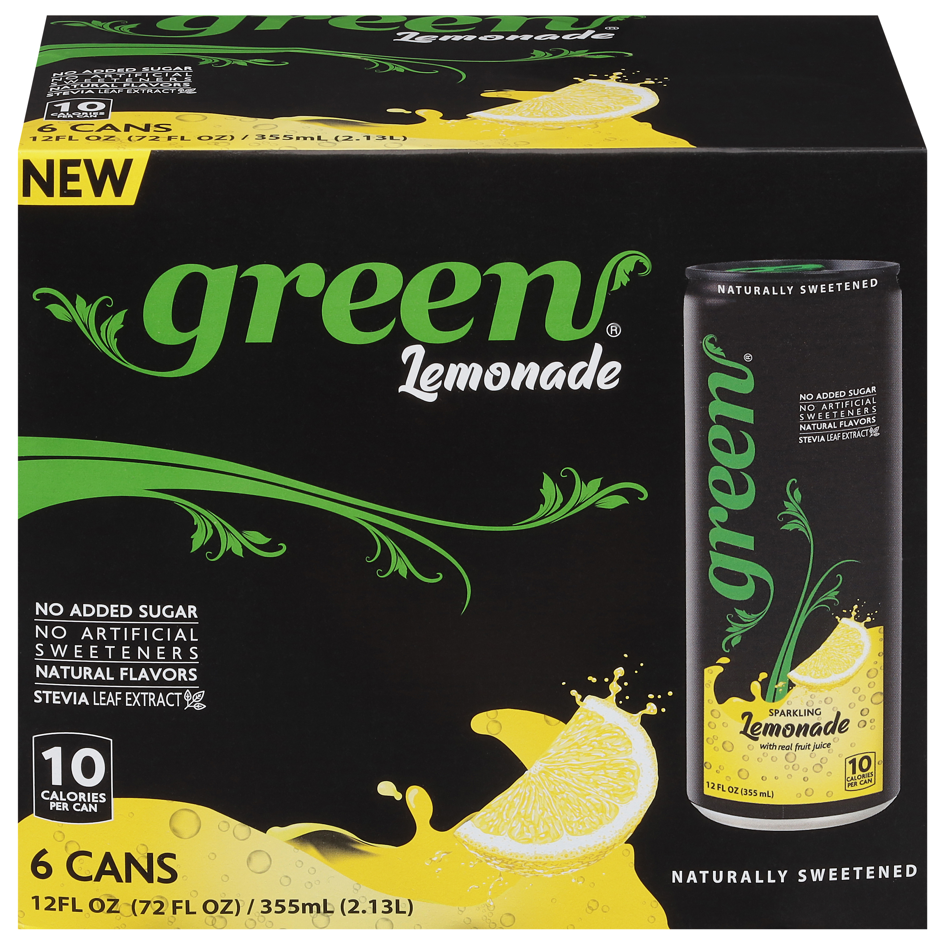 Green Cola Lemonade Sparkling Beverage with Real Fruit Juice