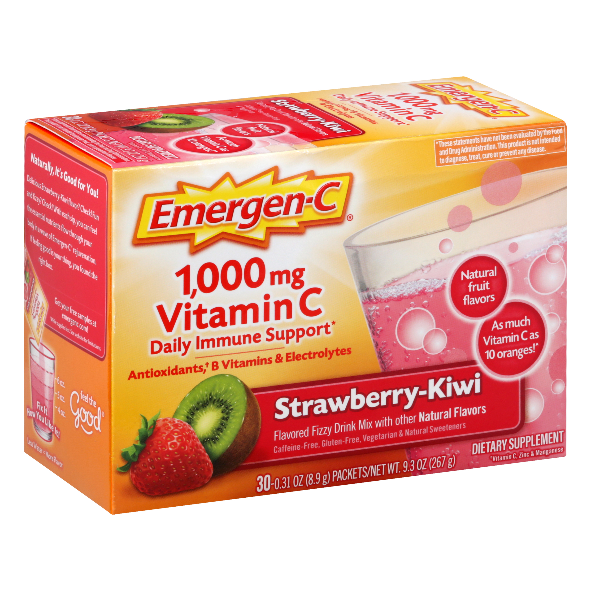Emergen C 1000 mg Packets Strawberry-Kiwi Vitamin C