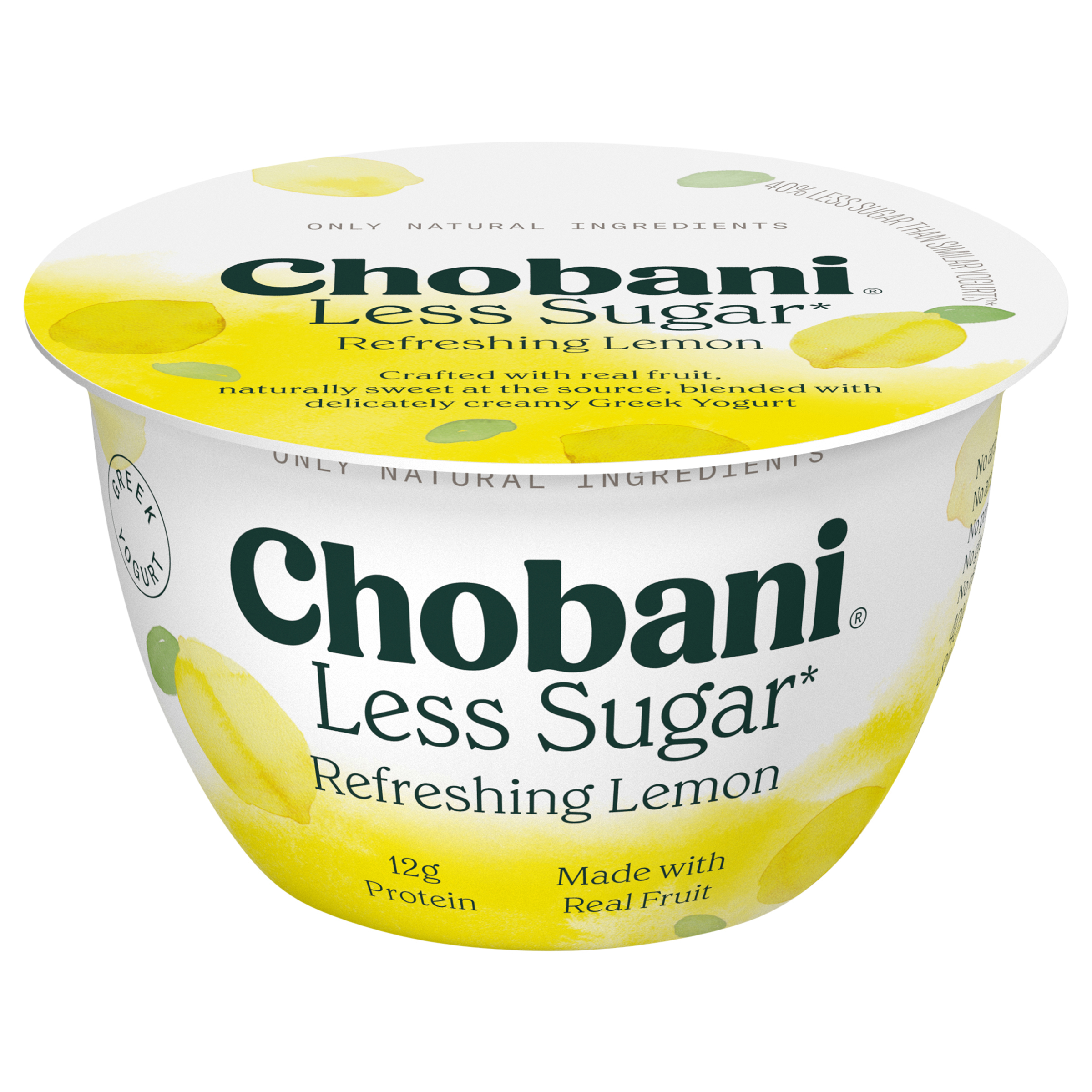 Chobani Less Sugar Reduced Fat Greek Refreshing Lemon Yogurt