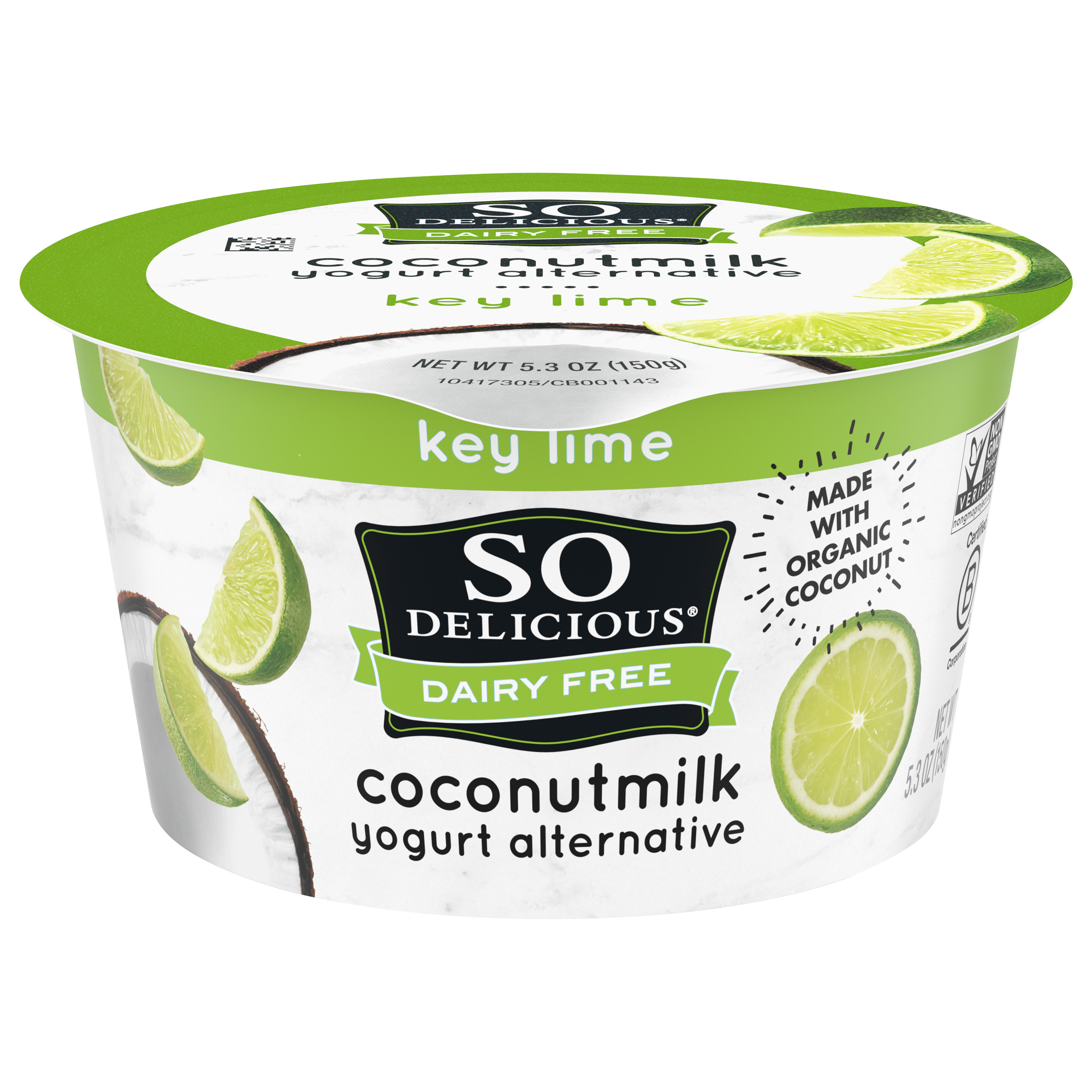So Delicious Dairy Free Coconut Milk Yogurt Alternative, Key Lime, Vegan, Gluten Free, 5.3 oz Container