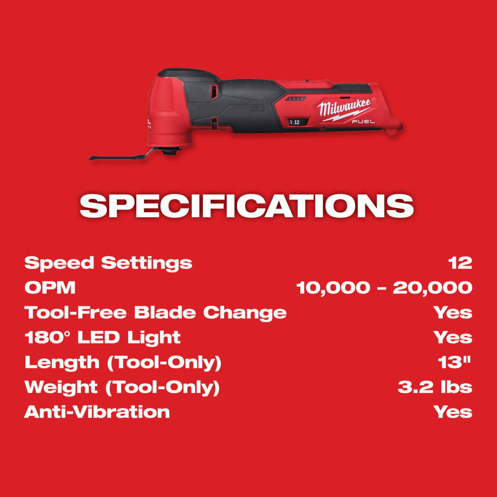 M12 MULTI TOOL TOOL FUEL BARE Mat riaux Miron Plus