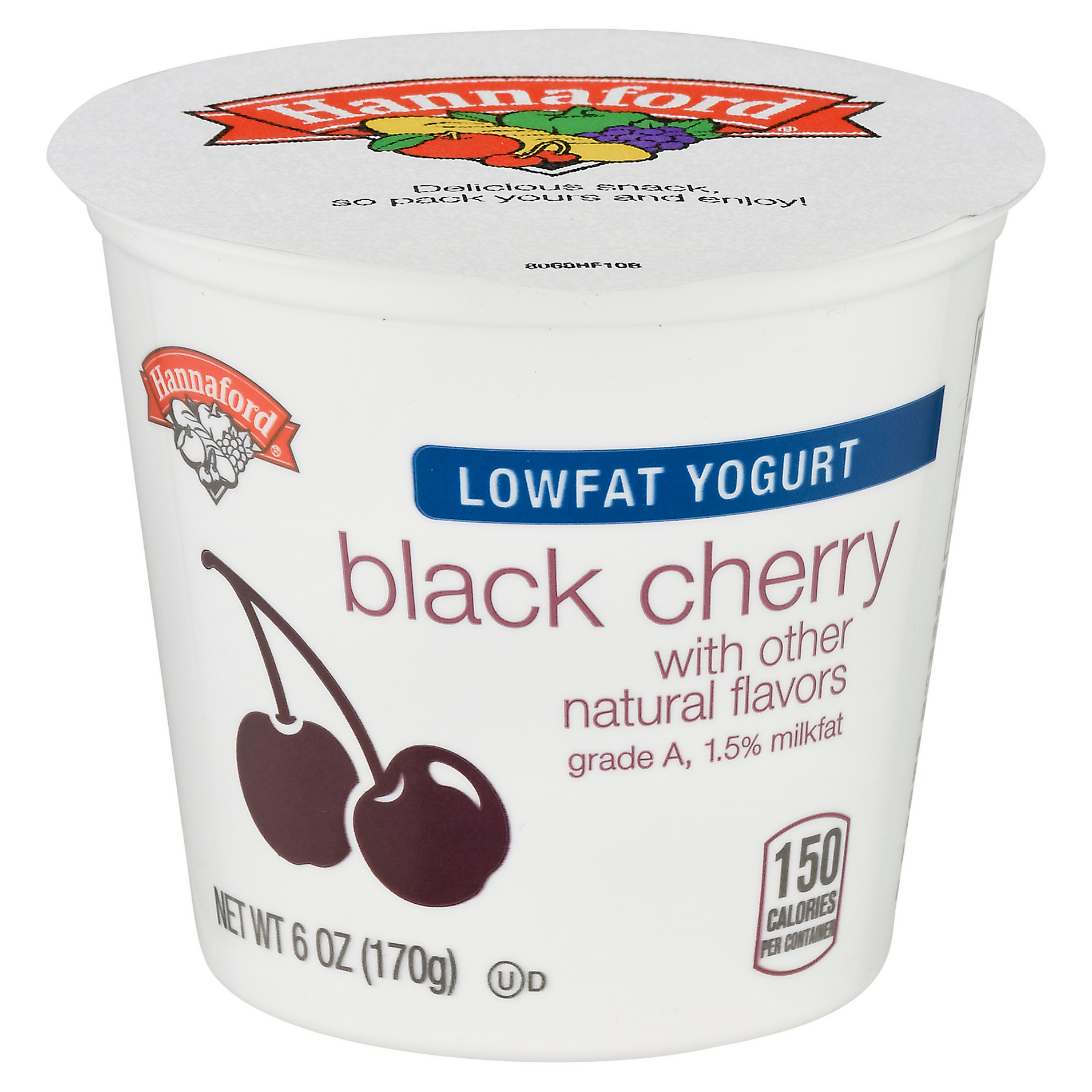 Hannaford Lowfat Black Cherry Yogurt 6 Oz