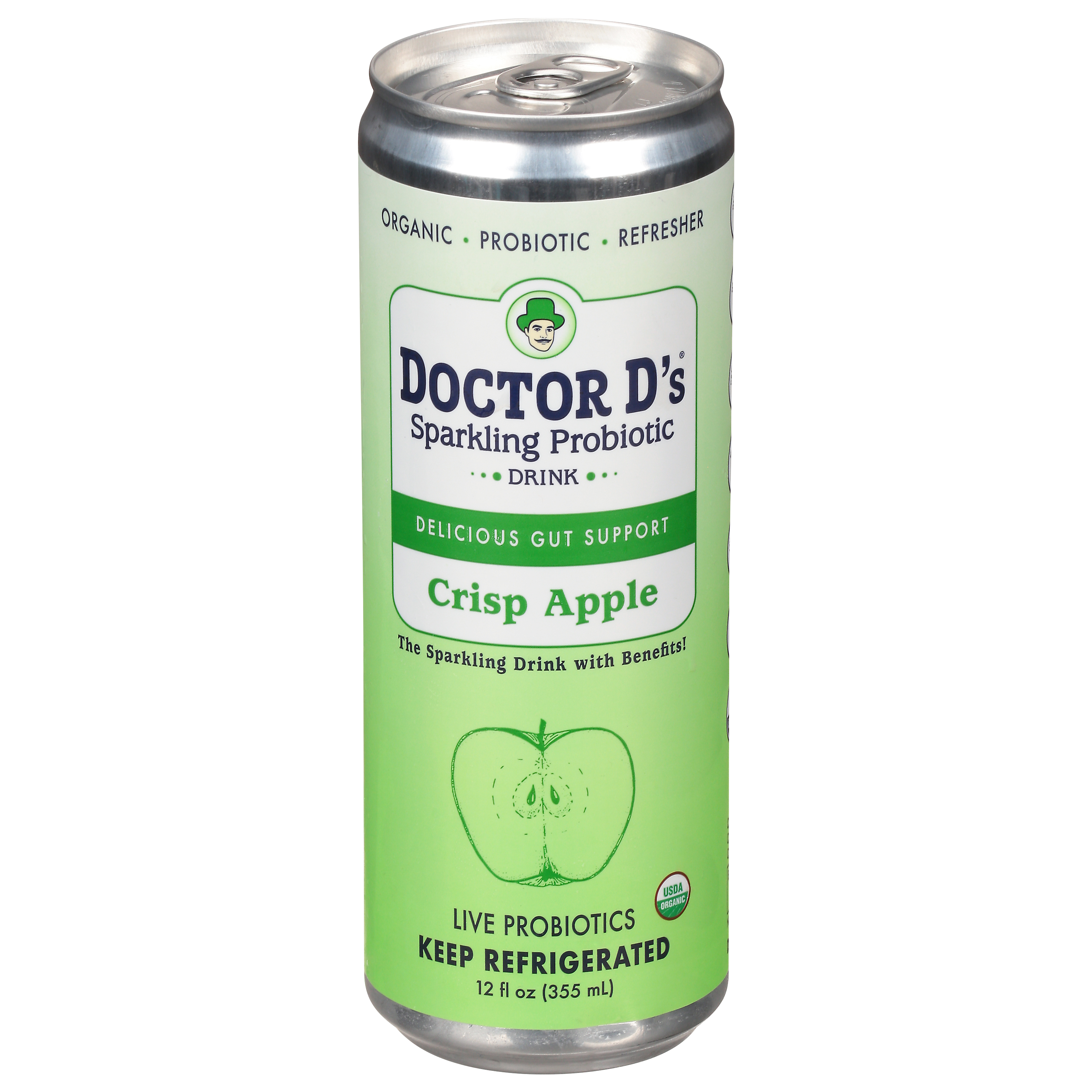 Doctor D's Crisp Apple Sparkling Probiotic Drink