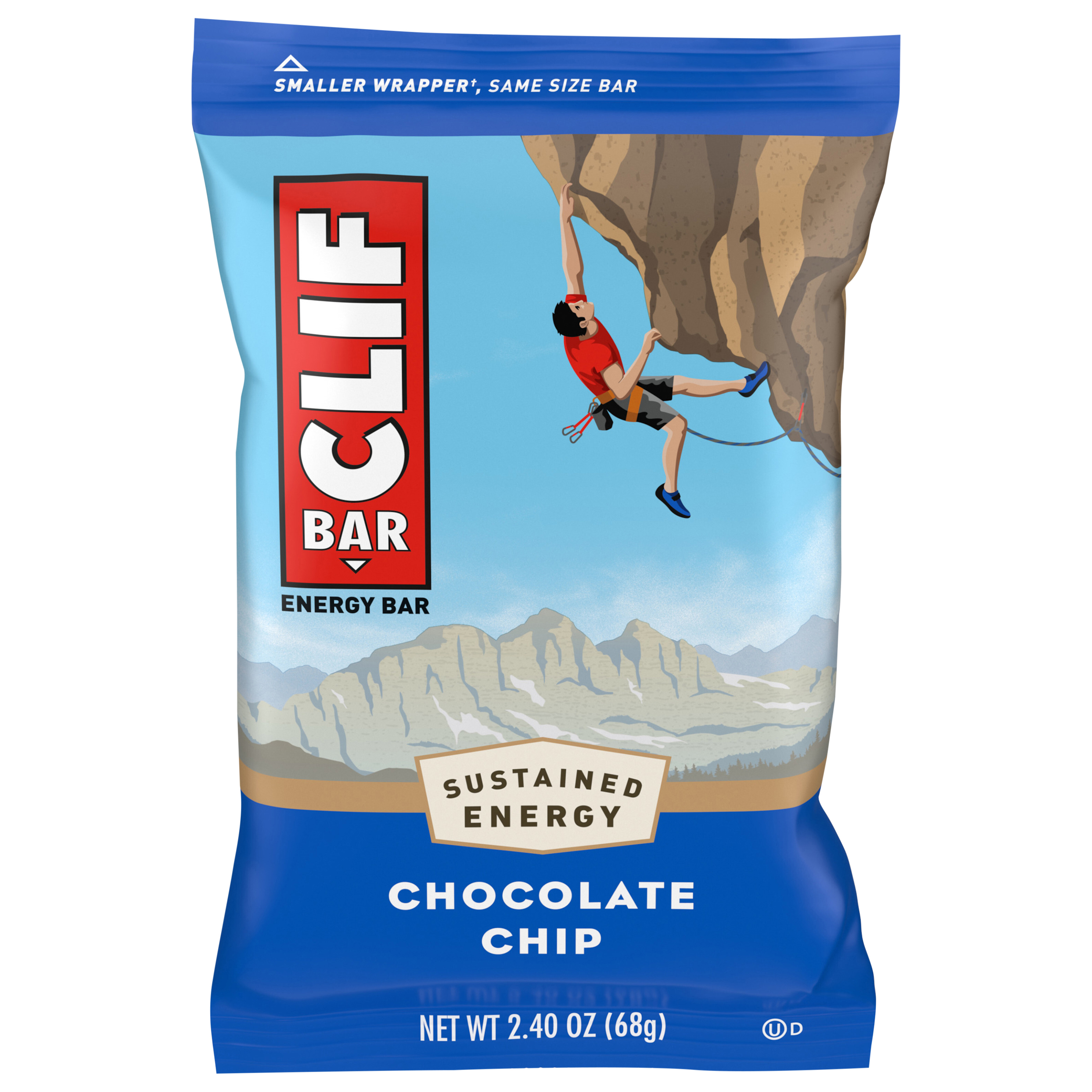 CLIF BAR - Chocolate Chip - Made with Organic Oats - 10g Protein - Non-GMO - Plant Based - Energy Bar - 2.4 oz.