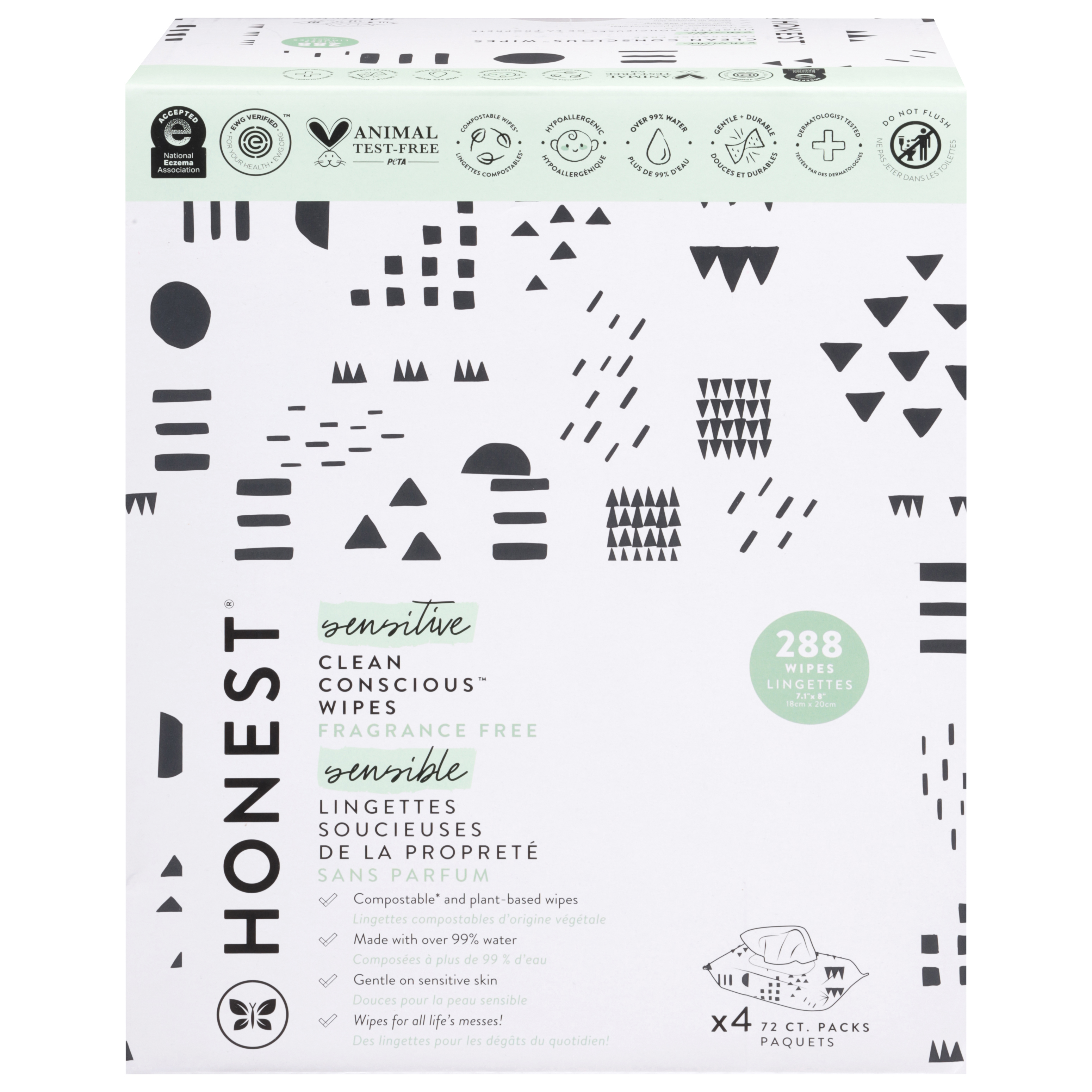 Honest Sensitive Fragrance Free Wipes