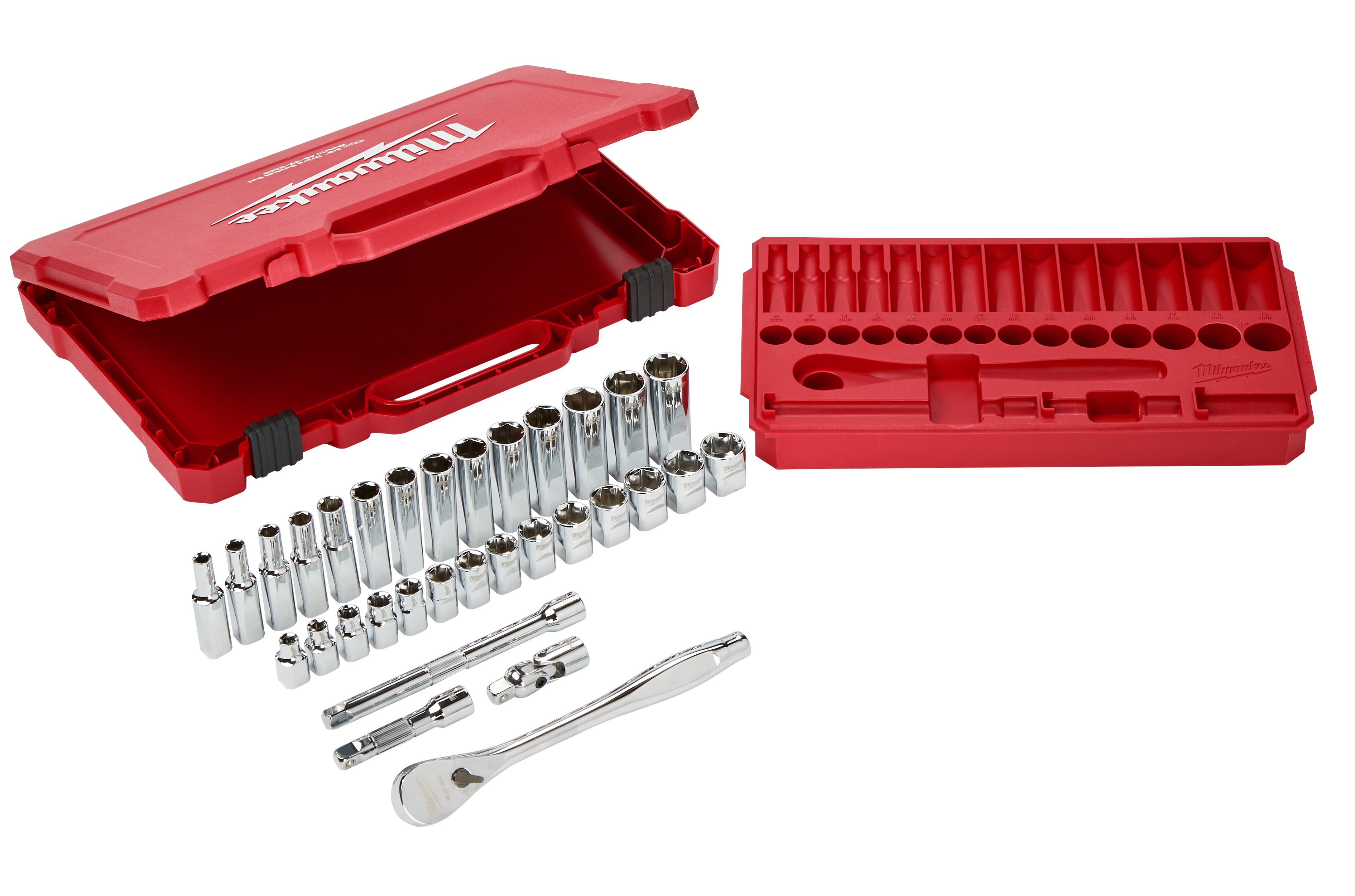 3/8 pouces Conduisez 32 PC. Ensemble cliquet et douille - Métrique