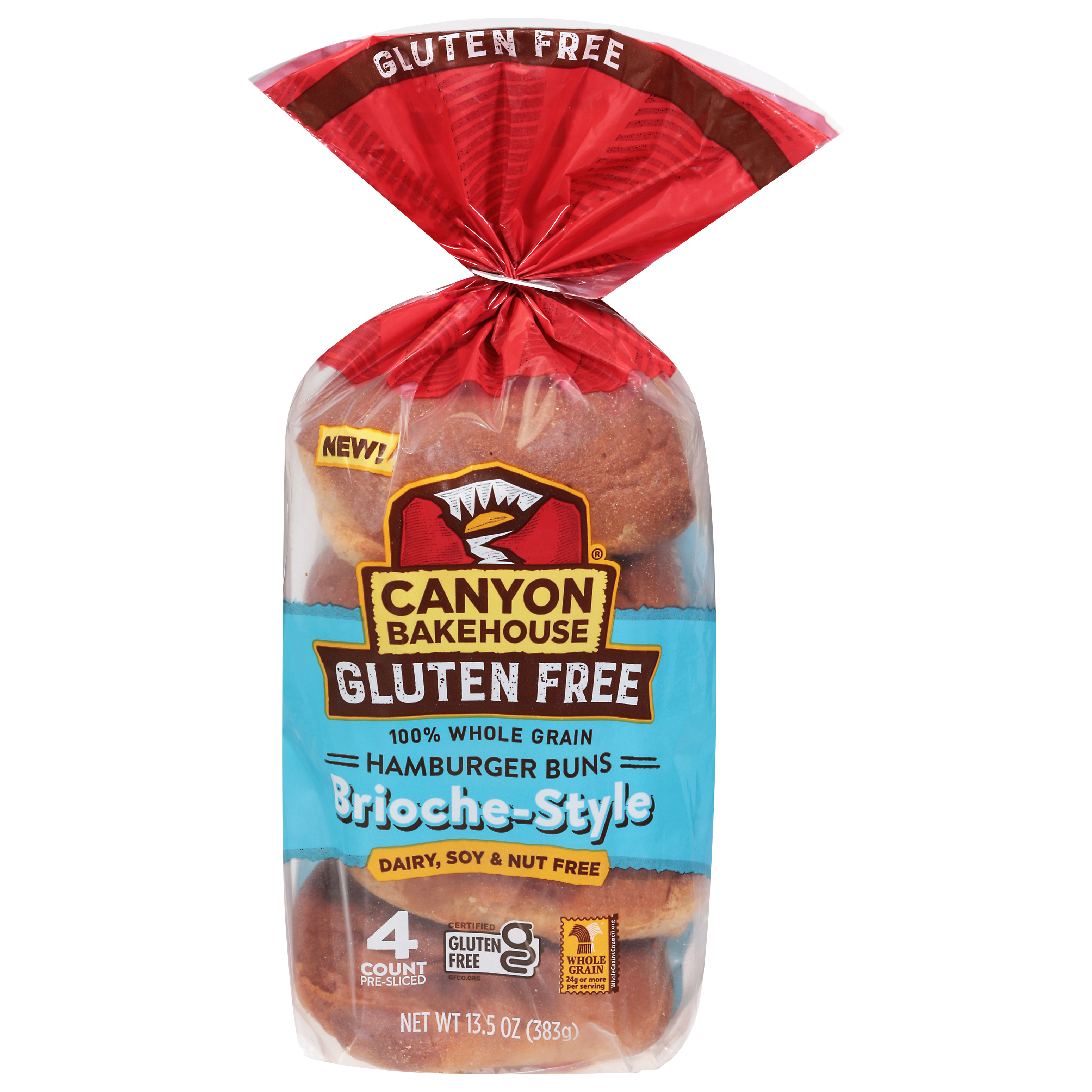 Canyon Bakehouse Gluten Free 100% Whole Grain Brioche-Style Hamburger Buns