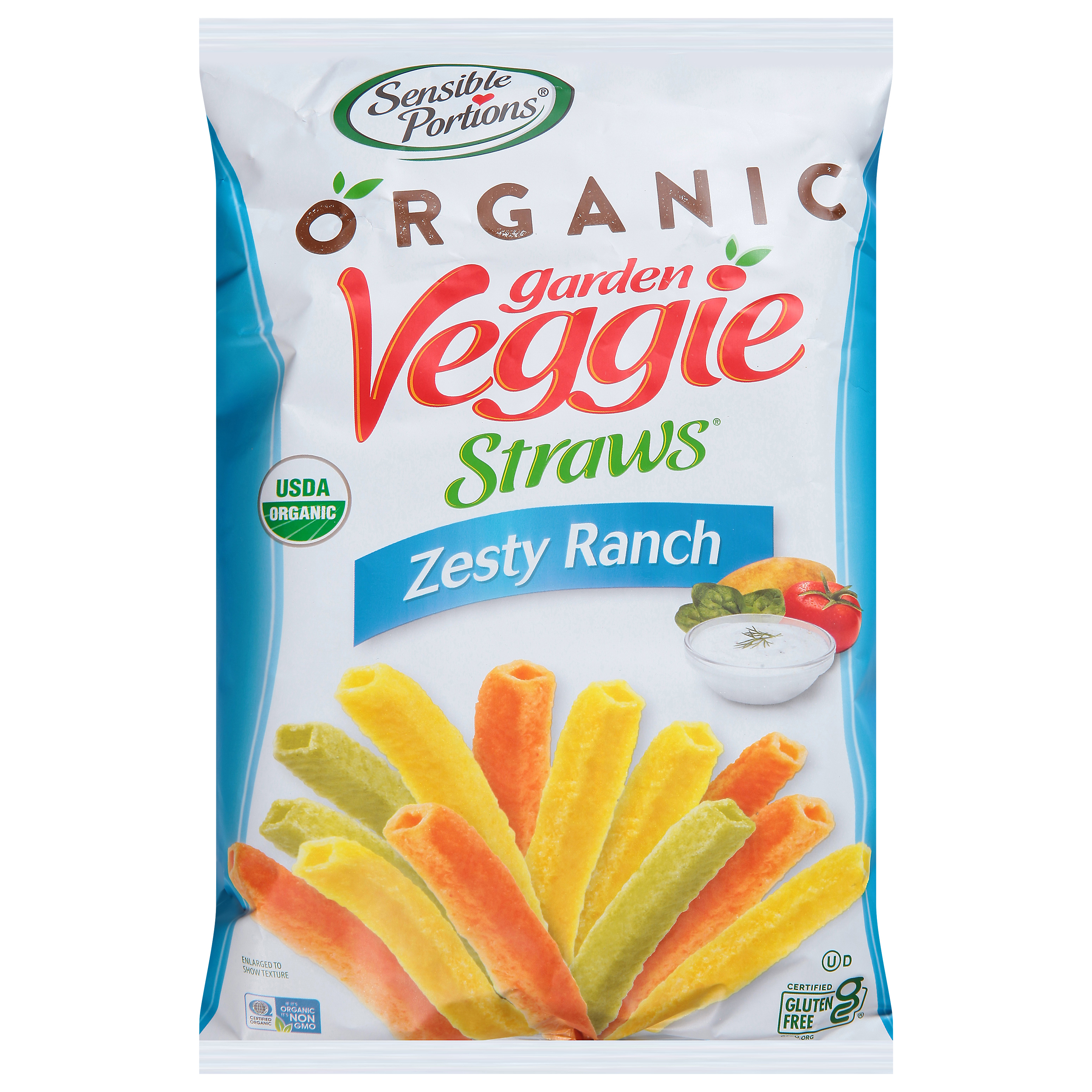 Sensible Portions Garden Veggie Straws Organic Zesty Ranch Potato and Vegetable Snack