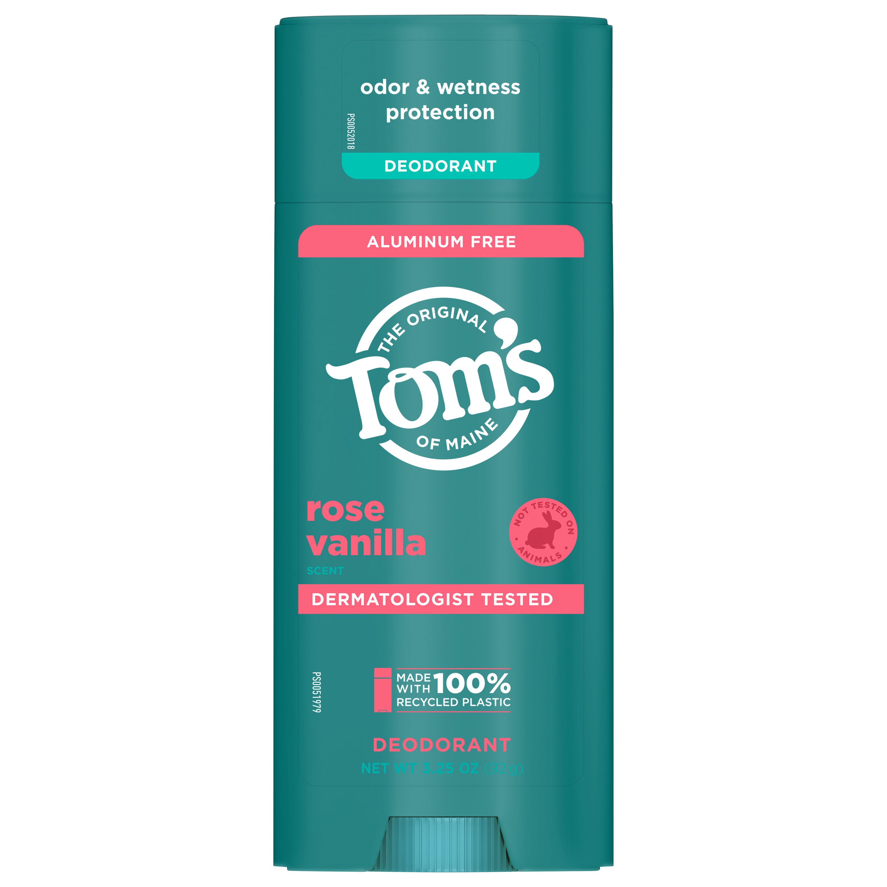 Tom’s of Maine Rose Vanilla Natural Deodorant for Women and Men, Aluminum Free, 3.25 Oz.
