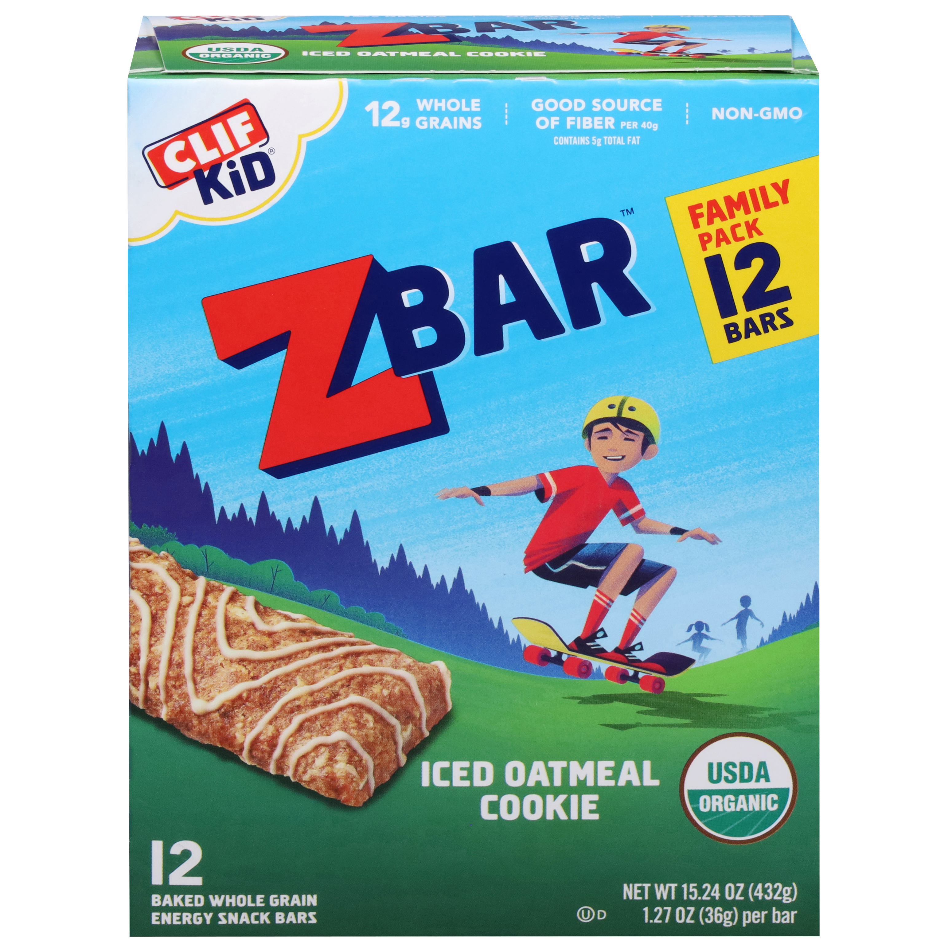 Zbar Iced Oatmeal Cookie Energy Snack Bars Family Pack