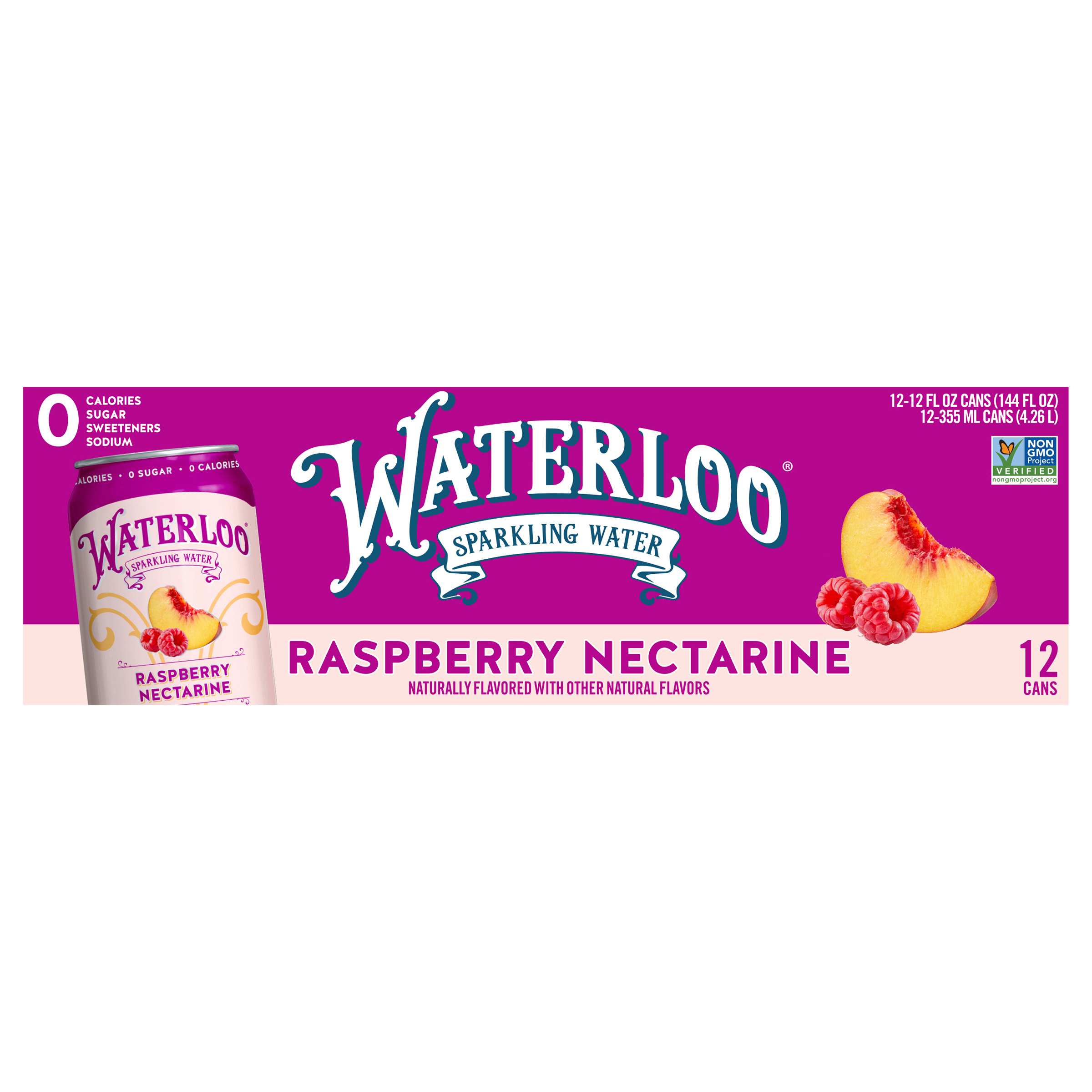 Waterloo Raspberry Nectarine Sparkling Water - 12pk /