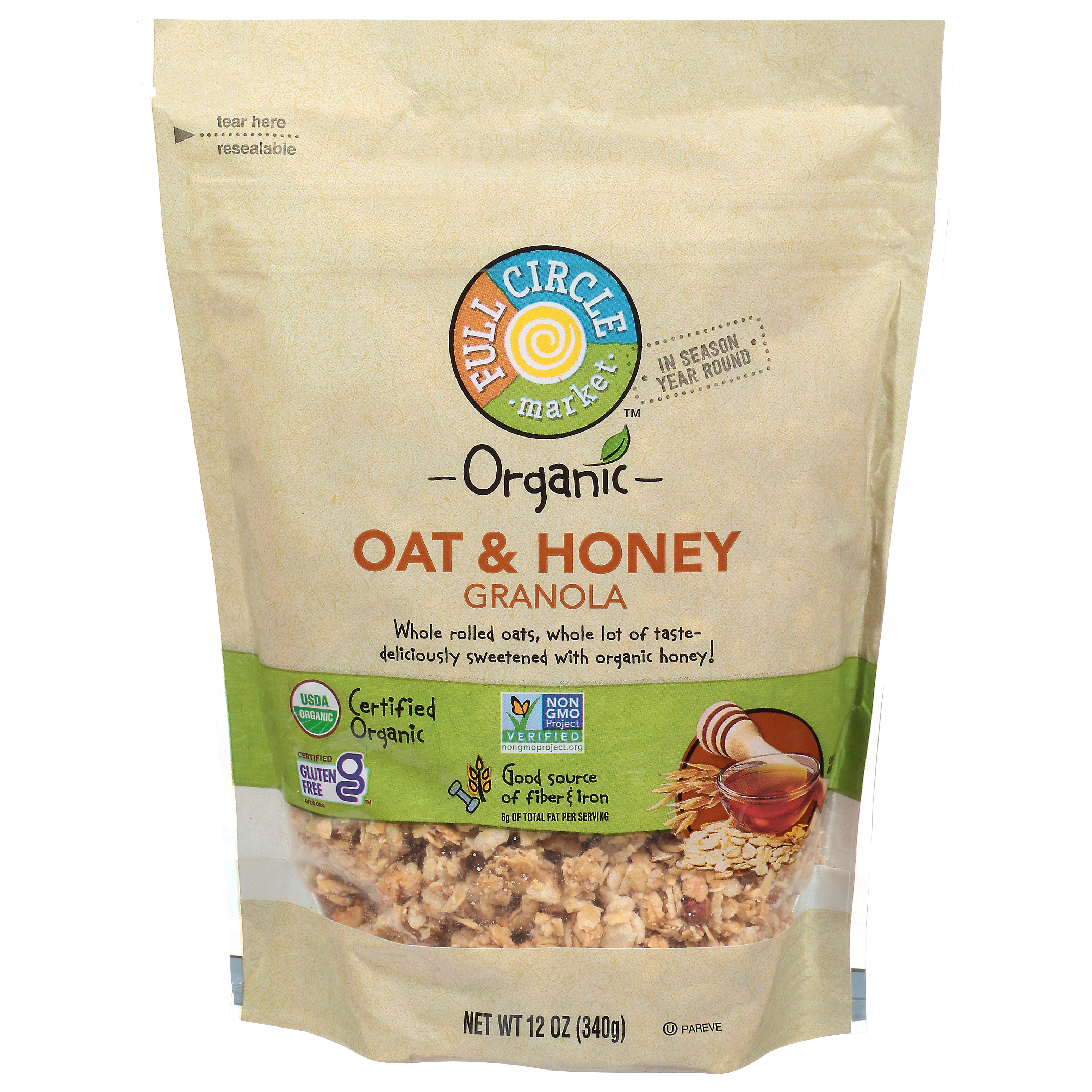 Full Circle Market Organic Oat & Honey Granola 12 oz