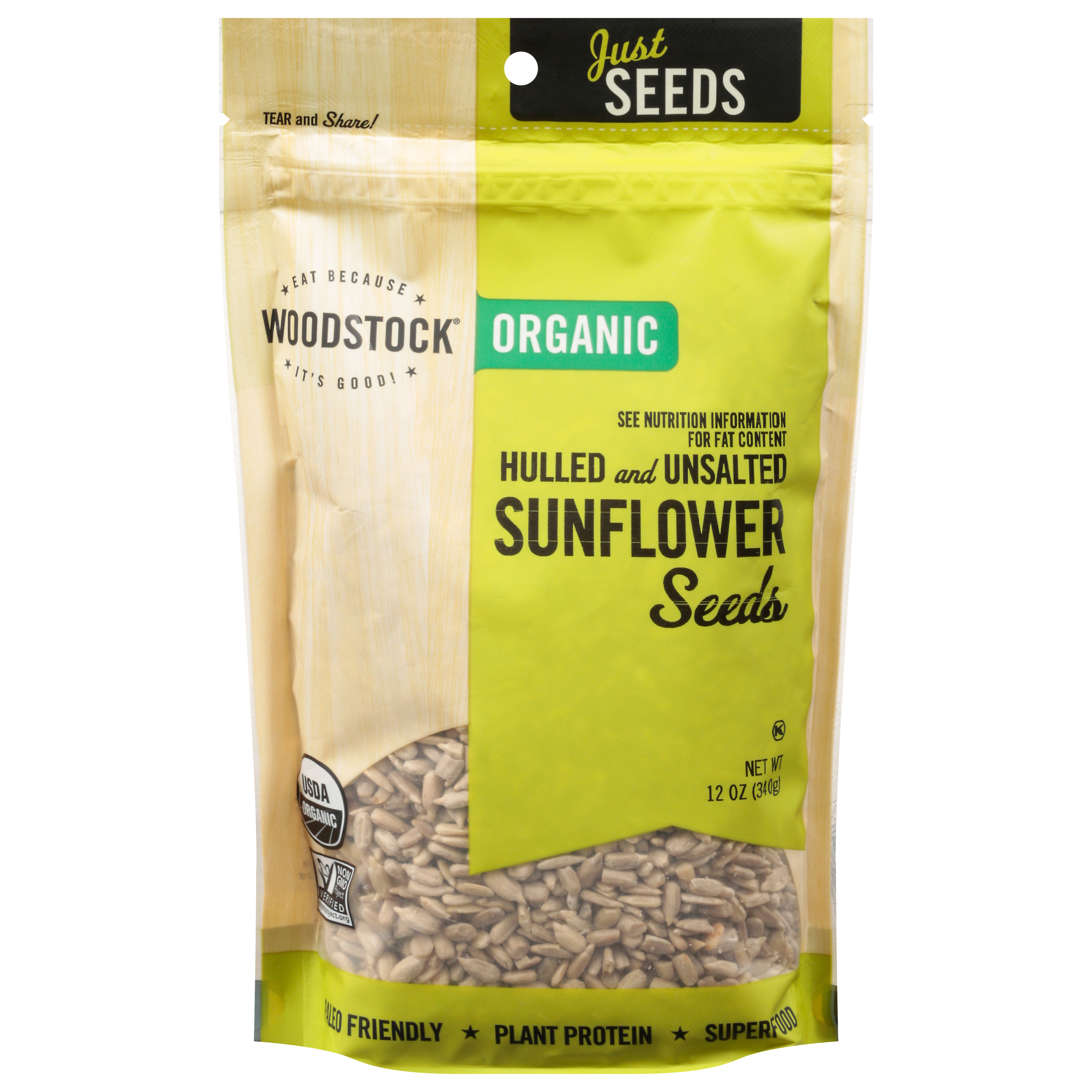 Woodstock Organic Hulled and Unsalted Sunflower Seeds