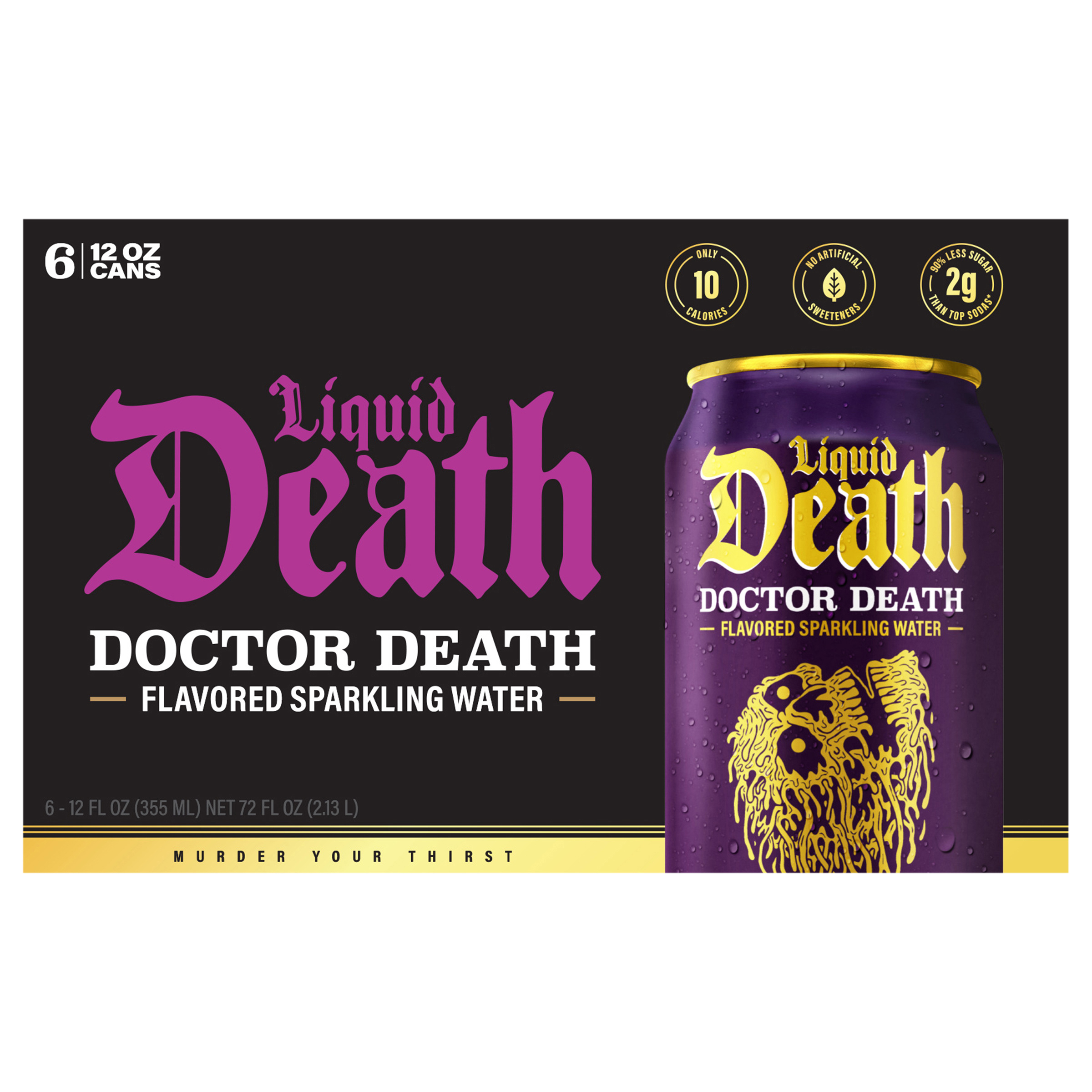 Liquid Death Sparkling Water, Doctor Death, 12 oz Can, (6-Pack)