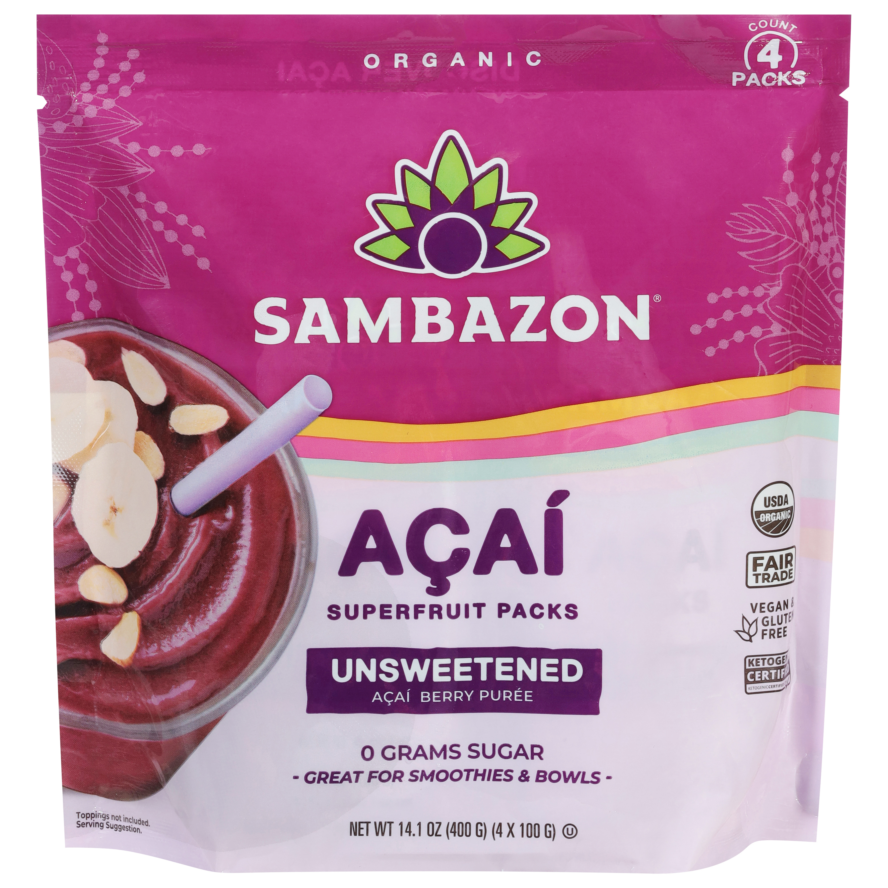 Sambazon Pure Unsweetened Pure Acai Berry Acai Superfruit Packs