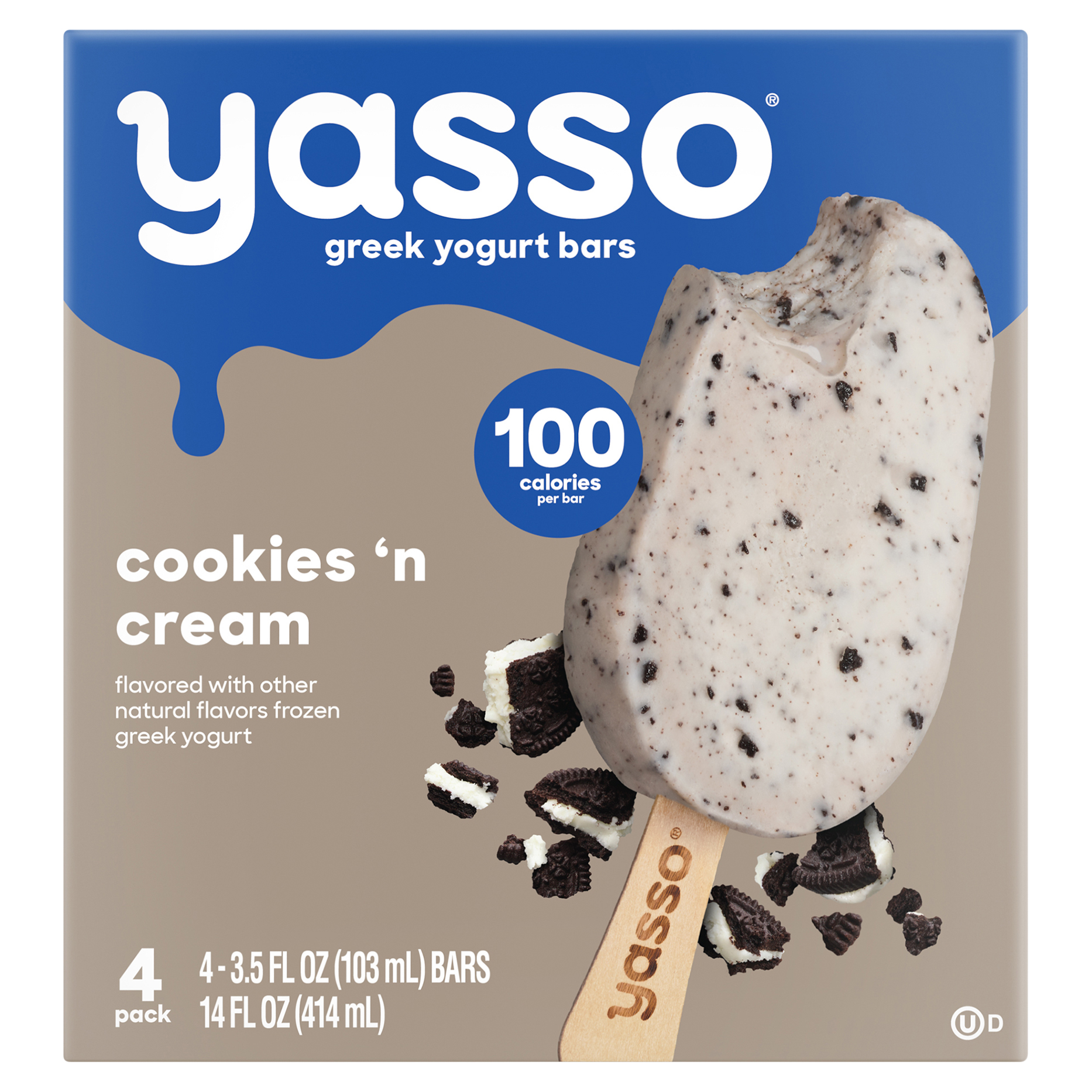 Yasso Frozen Greek Yogurt Bars, Cookies 'n Cream,