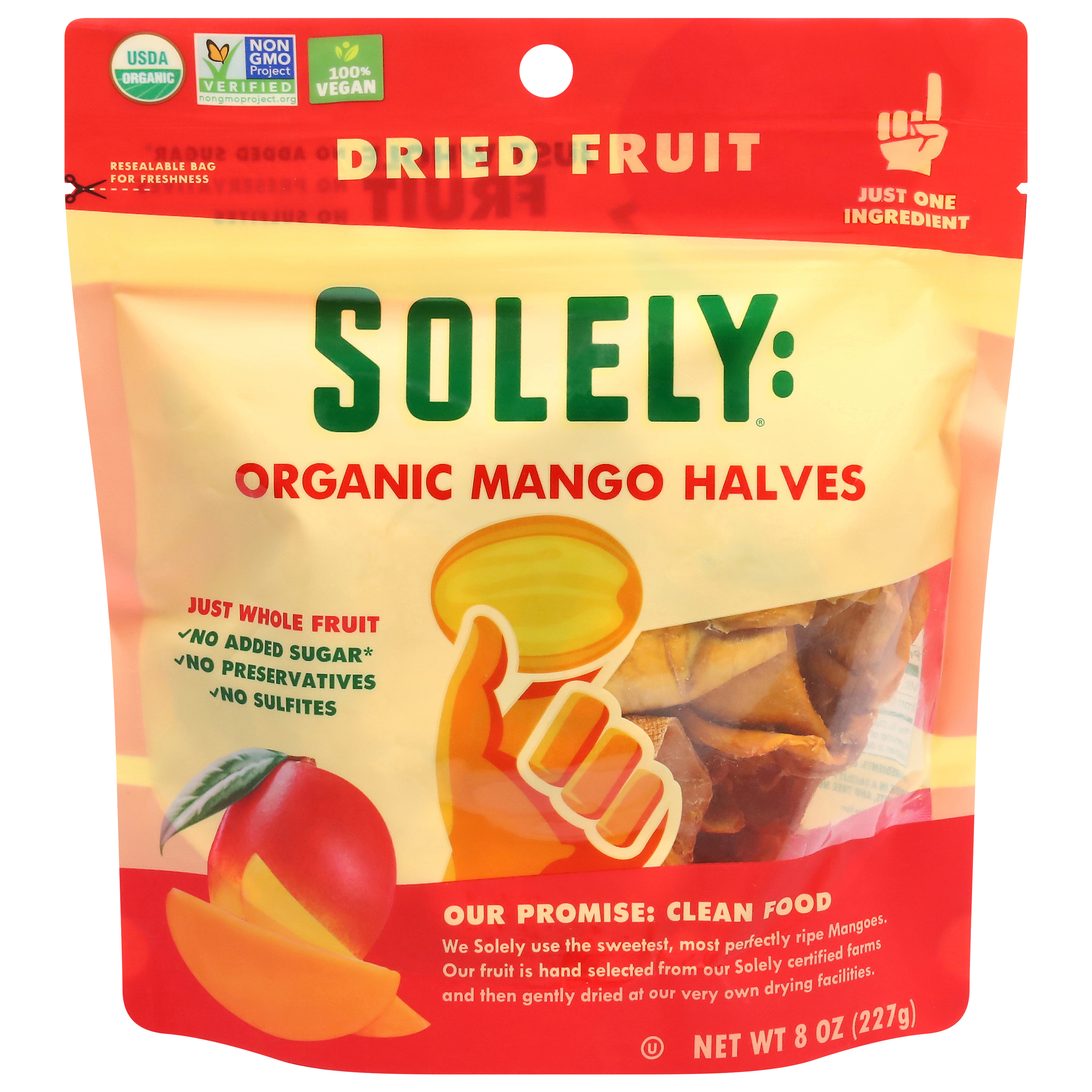 Solely Organic Mango Halves Dried Fruit