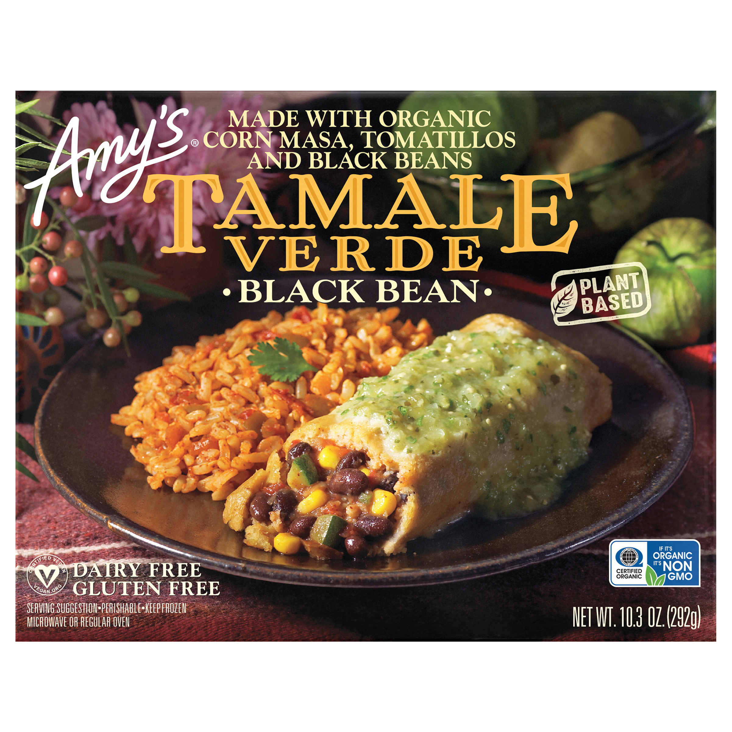 Amy`s Whl Meal Tamales, Blk Bean Verde