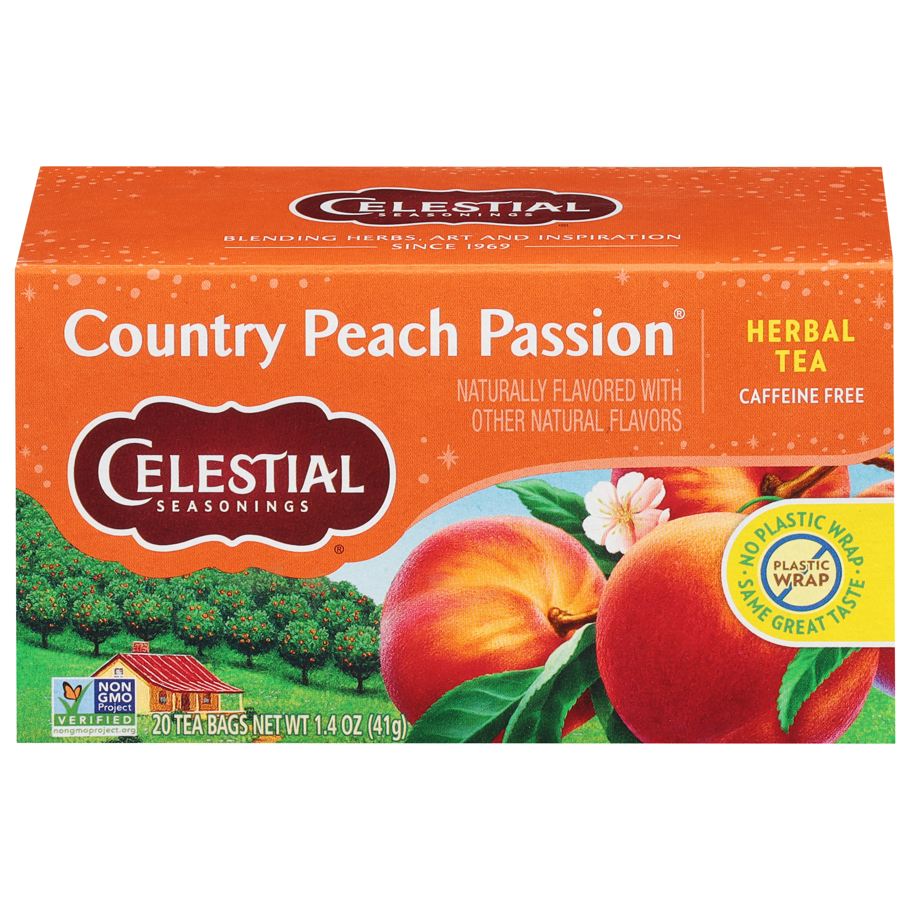 Celestial Seasonings Caffeine Free Country Peach Passion Herbal Tea 20 Tea Bags