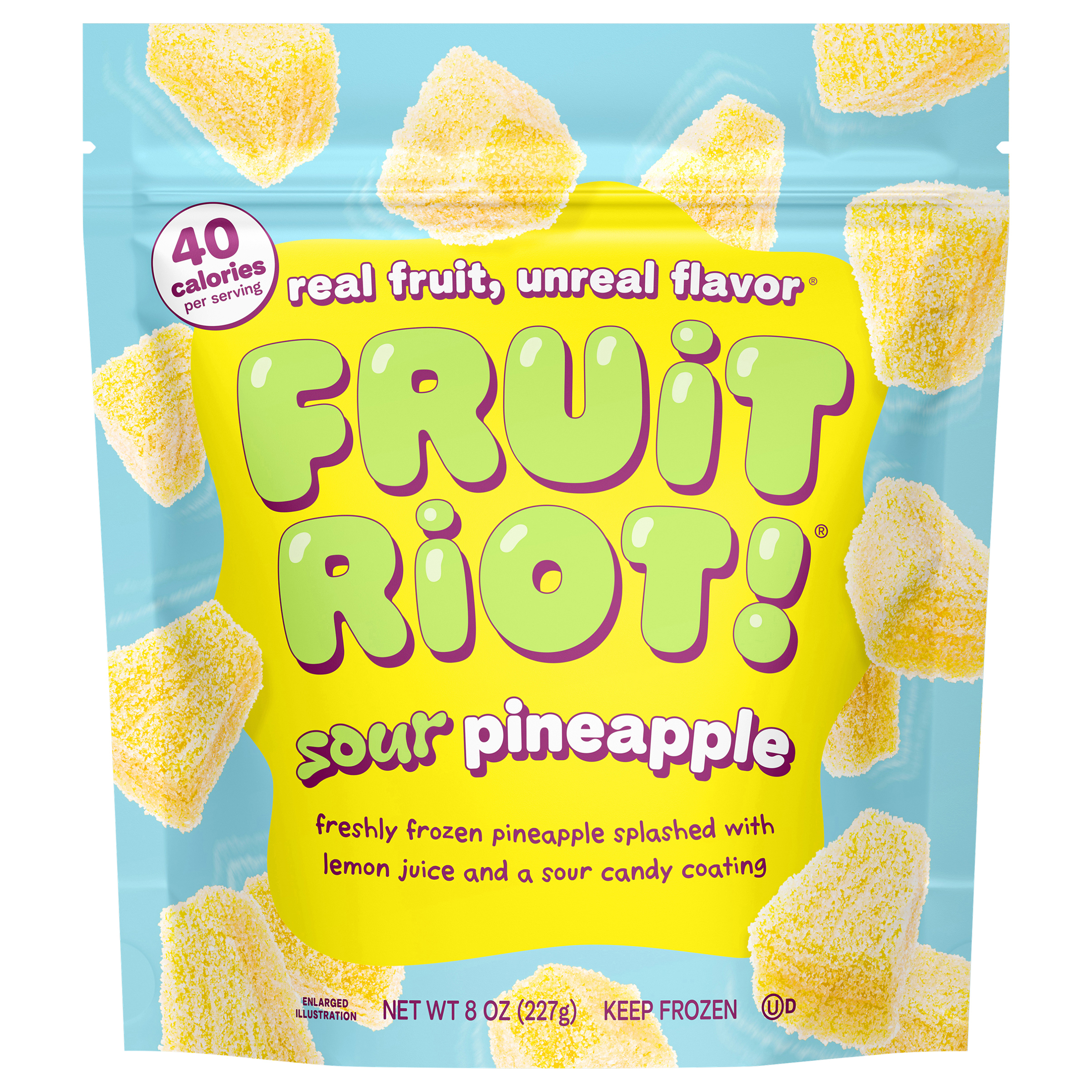Fruit Riot 8 oz Frozen Sour Candy Pineapple