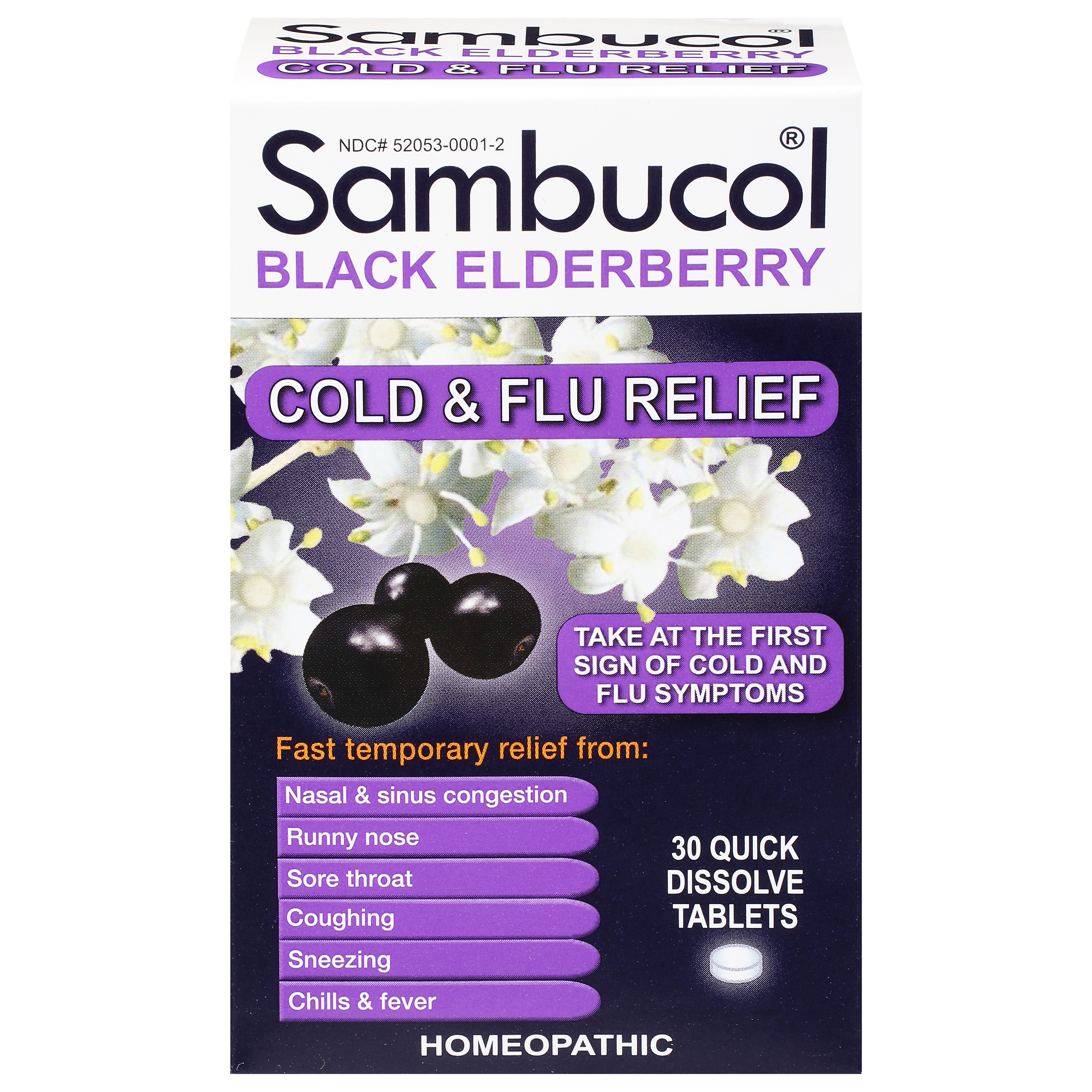 Sambucol Black Elderberry Cold & Flu Relief 30 Tablets