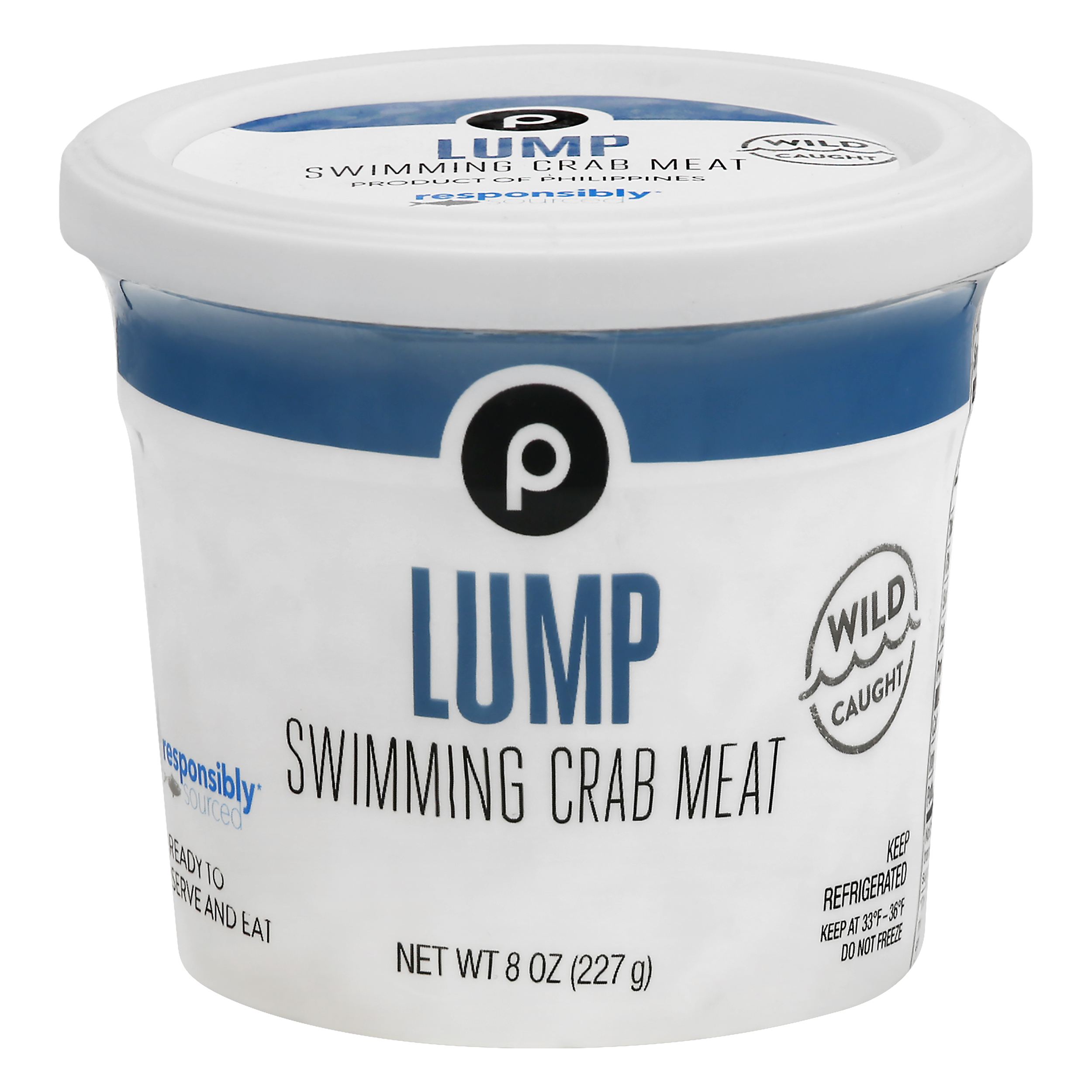 Publix Lump Swimming Crab Meat 8 oz CUP\TUB