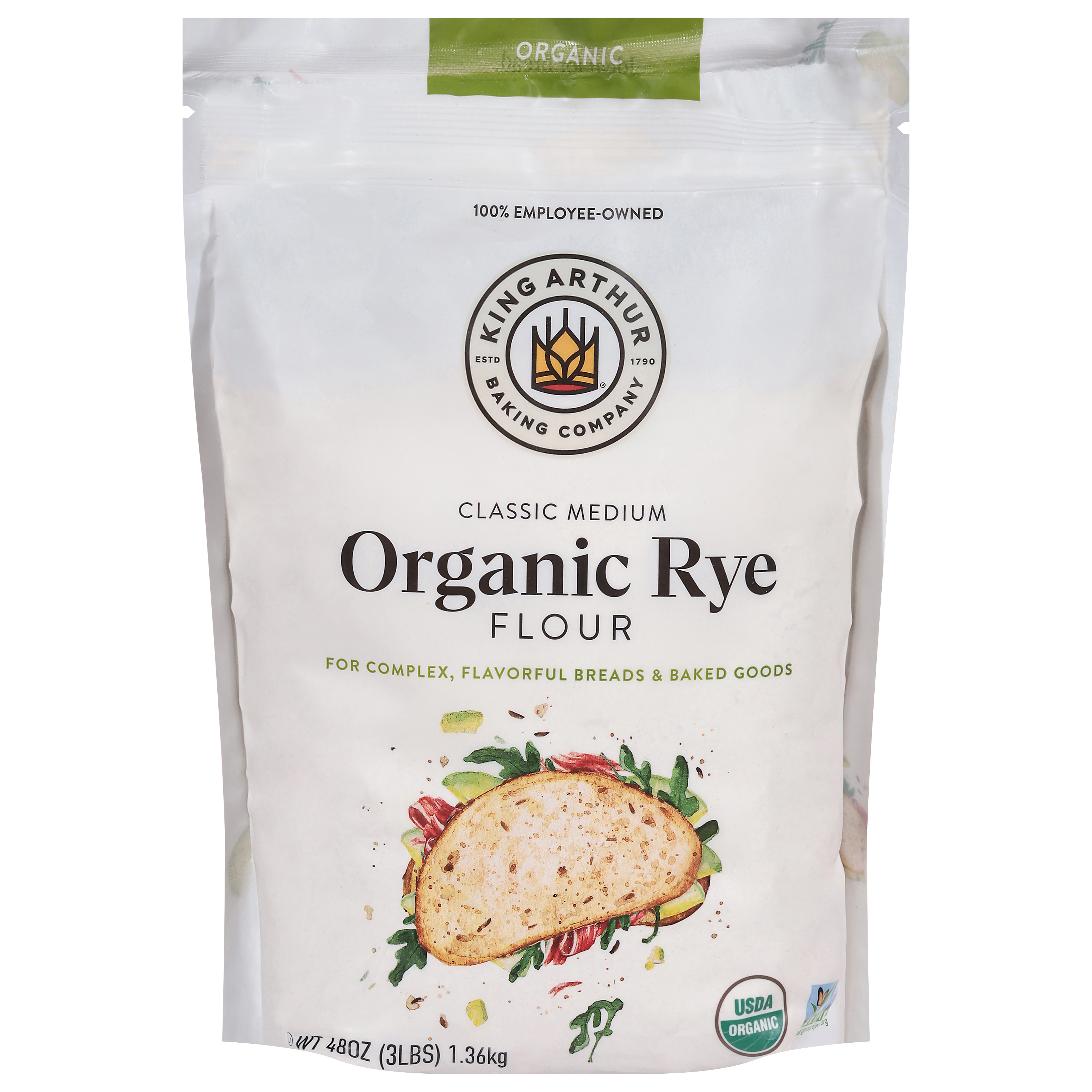 King Arthur Baking Company Organic Rye Classic Medium Flour