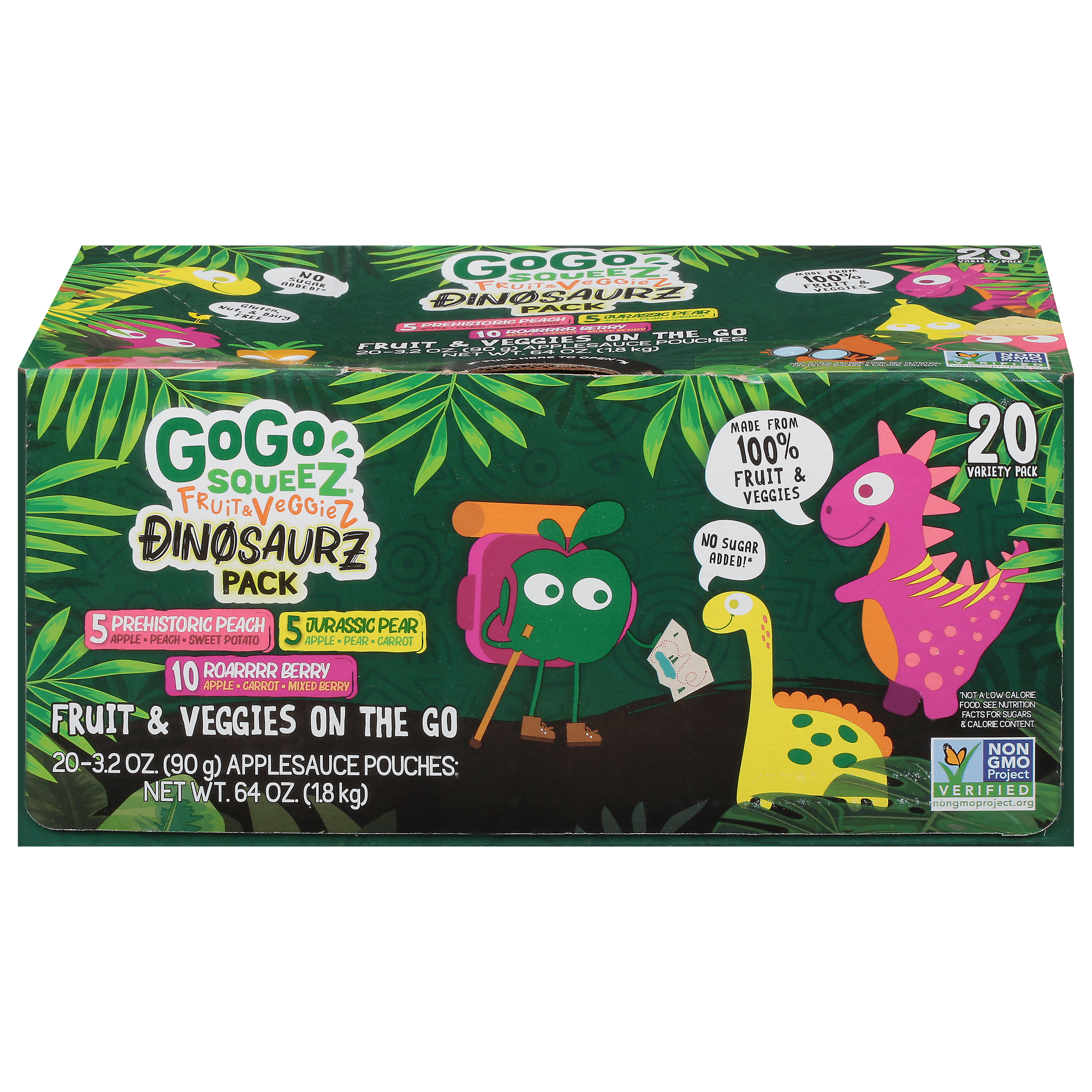 Materne GoGo Squeez Fruit & Veggies Dinosaurz Pack Variety Pack