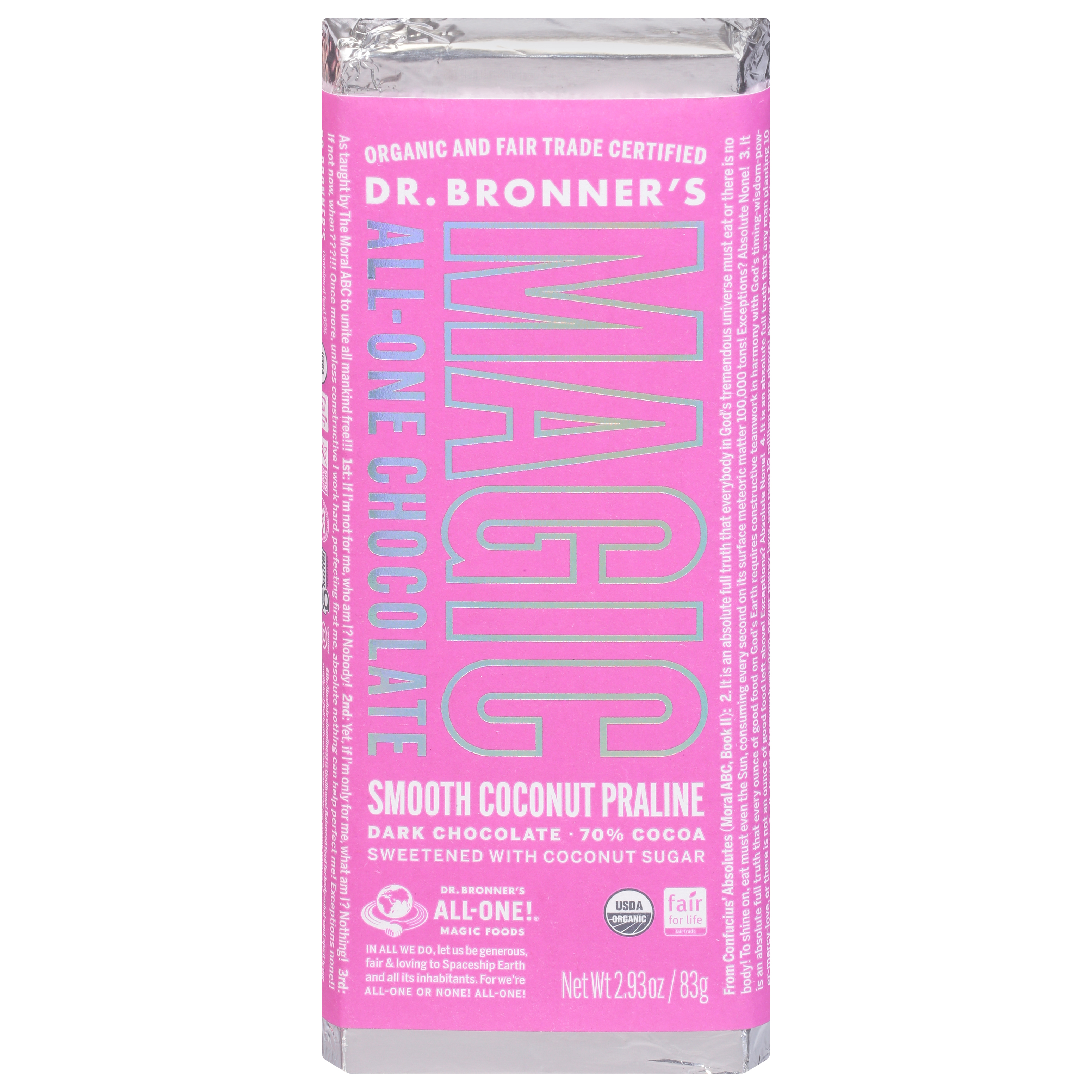 Dr. Bronner's Smooth Coconut Praline Dark Chocolate