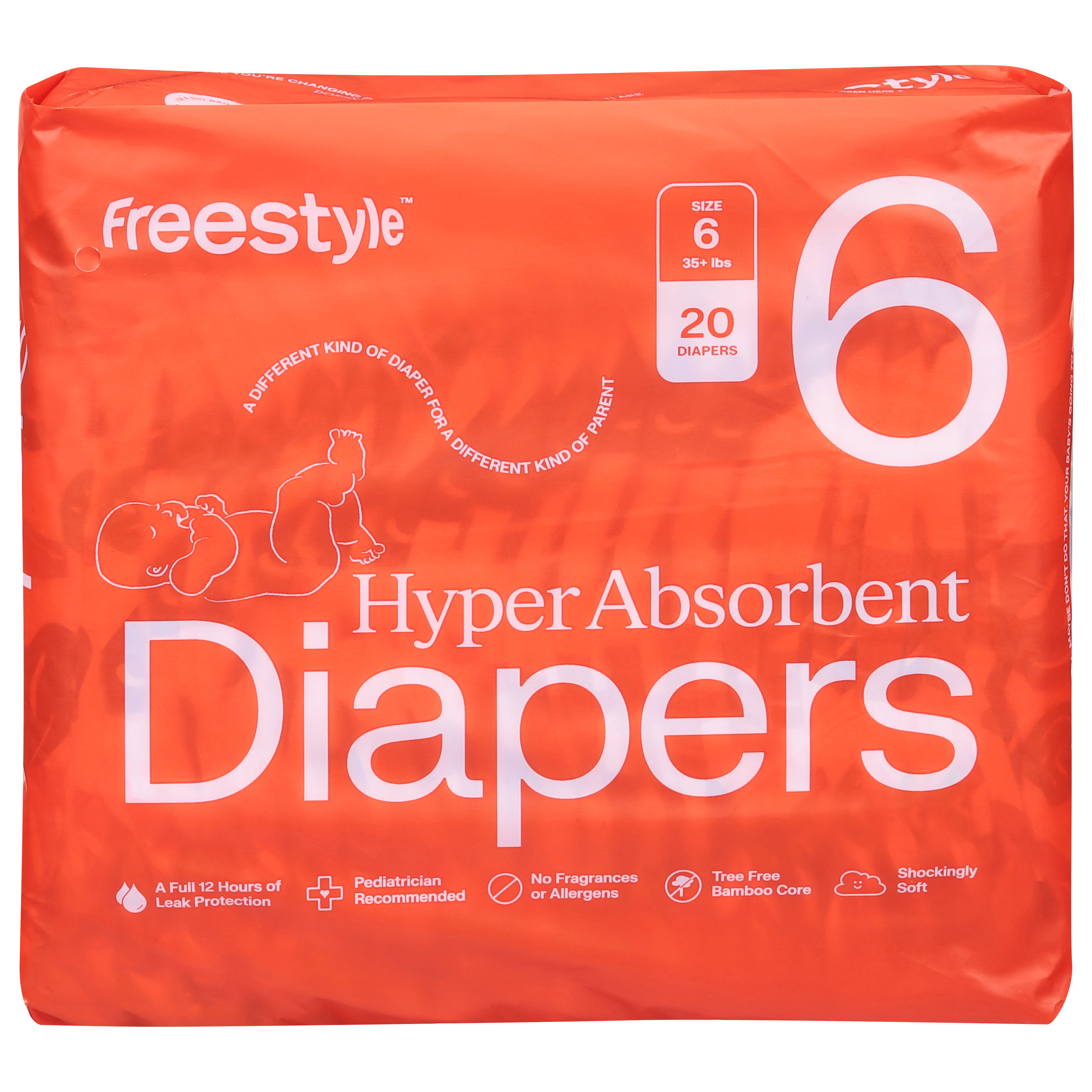 FreeStyle Hyper Absorbent Diapers Size 6 (35+ lbs)