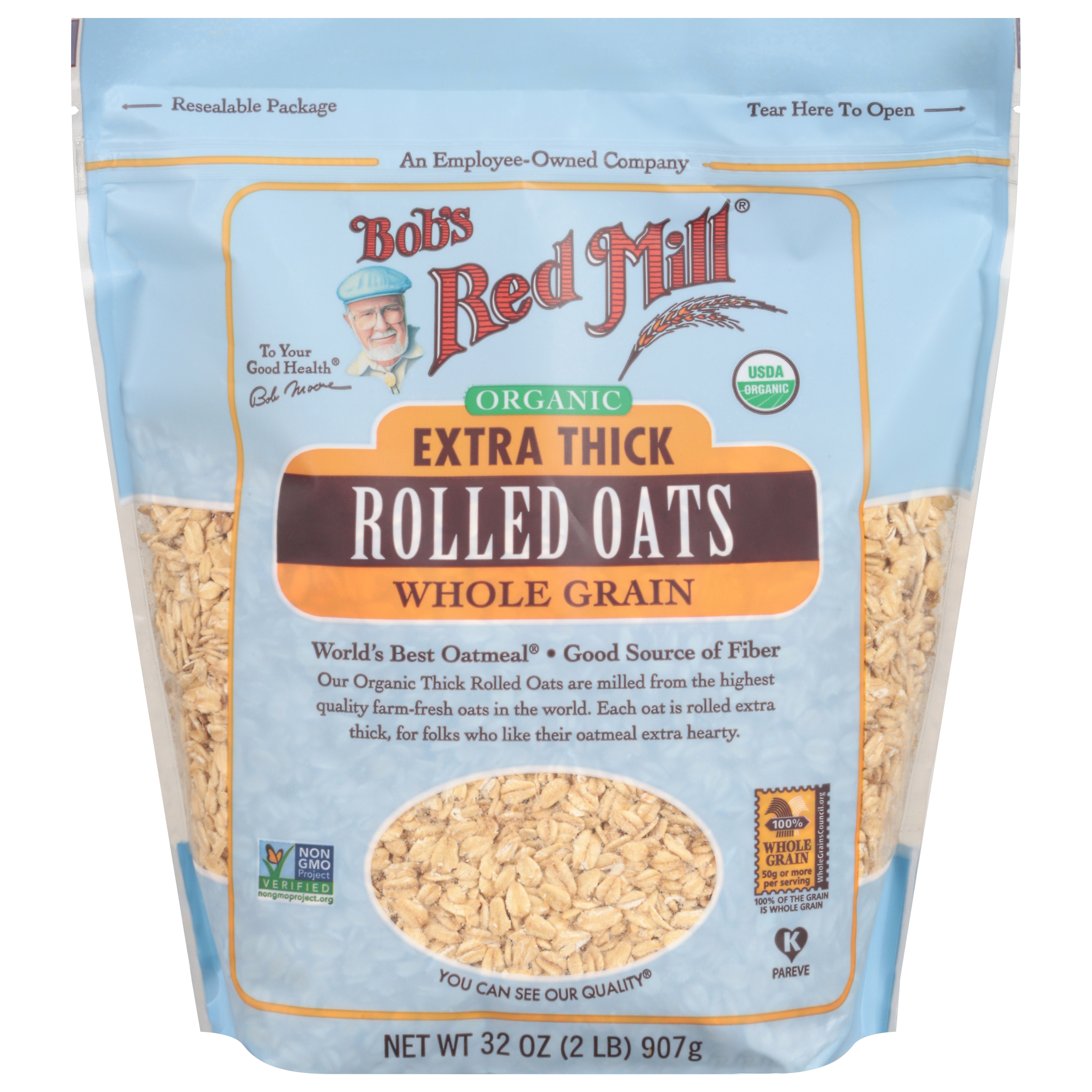 Bob's Red Mill Whole Grain Organic Extra Thick Rolled Oats