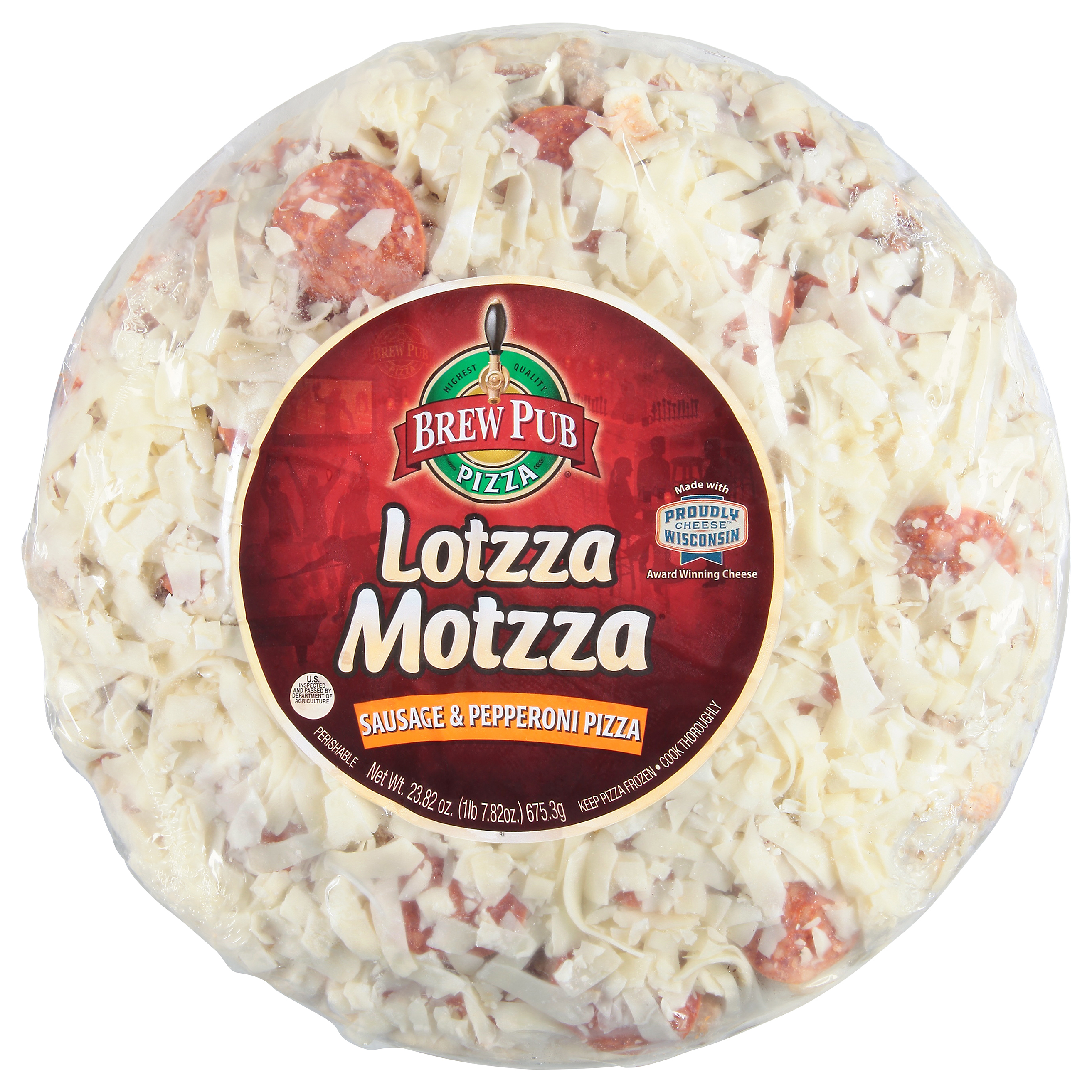 Brew Pub Lotzza Motzza Sausage & Pepperoni Pizza, 26 oz