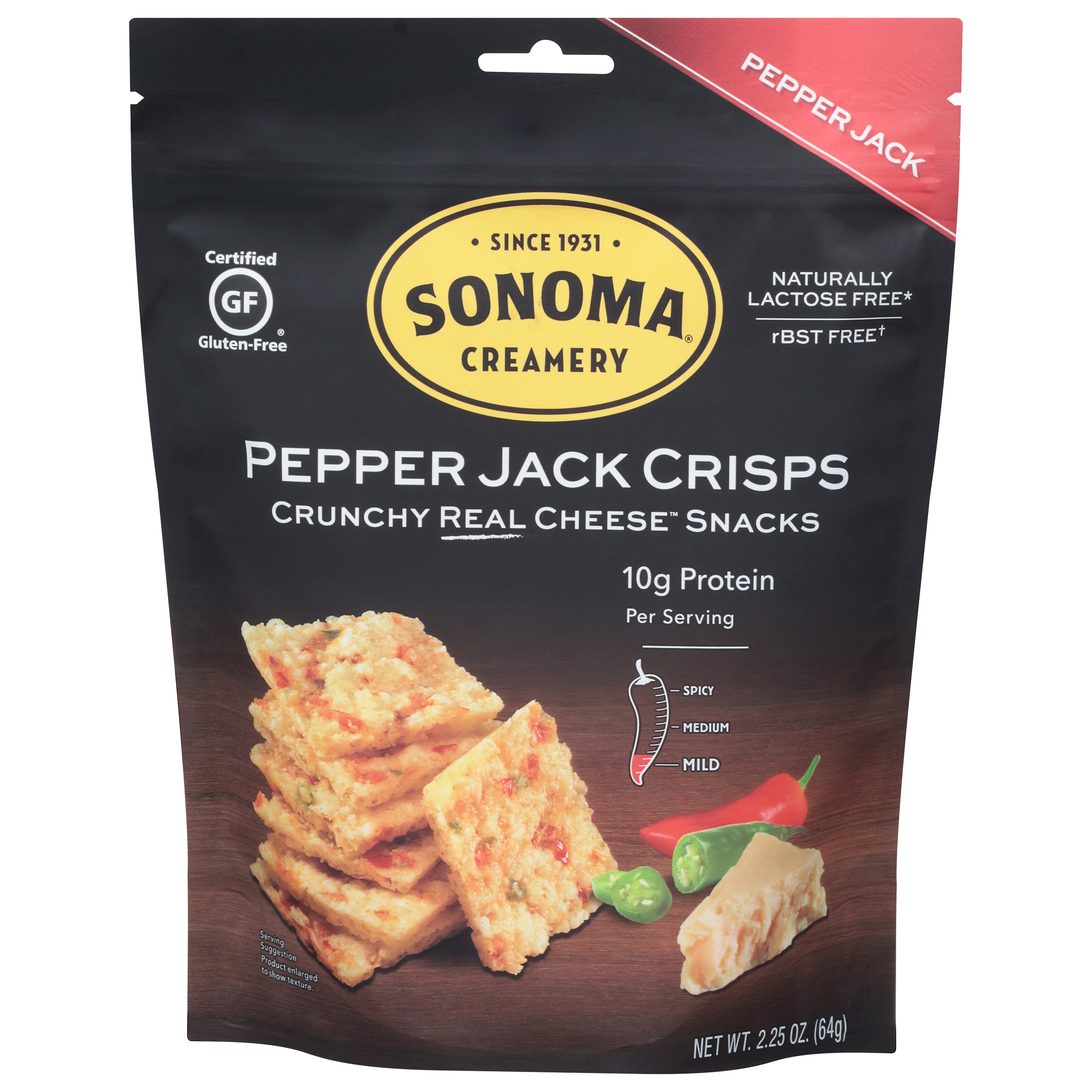Sonoma Creamery Mild Pepper Jack Cheese Crisps