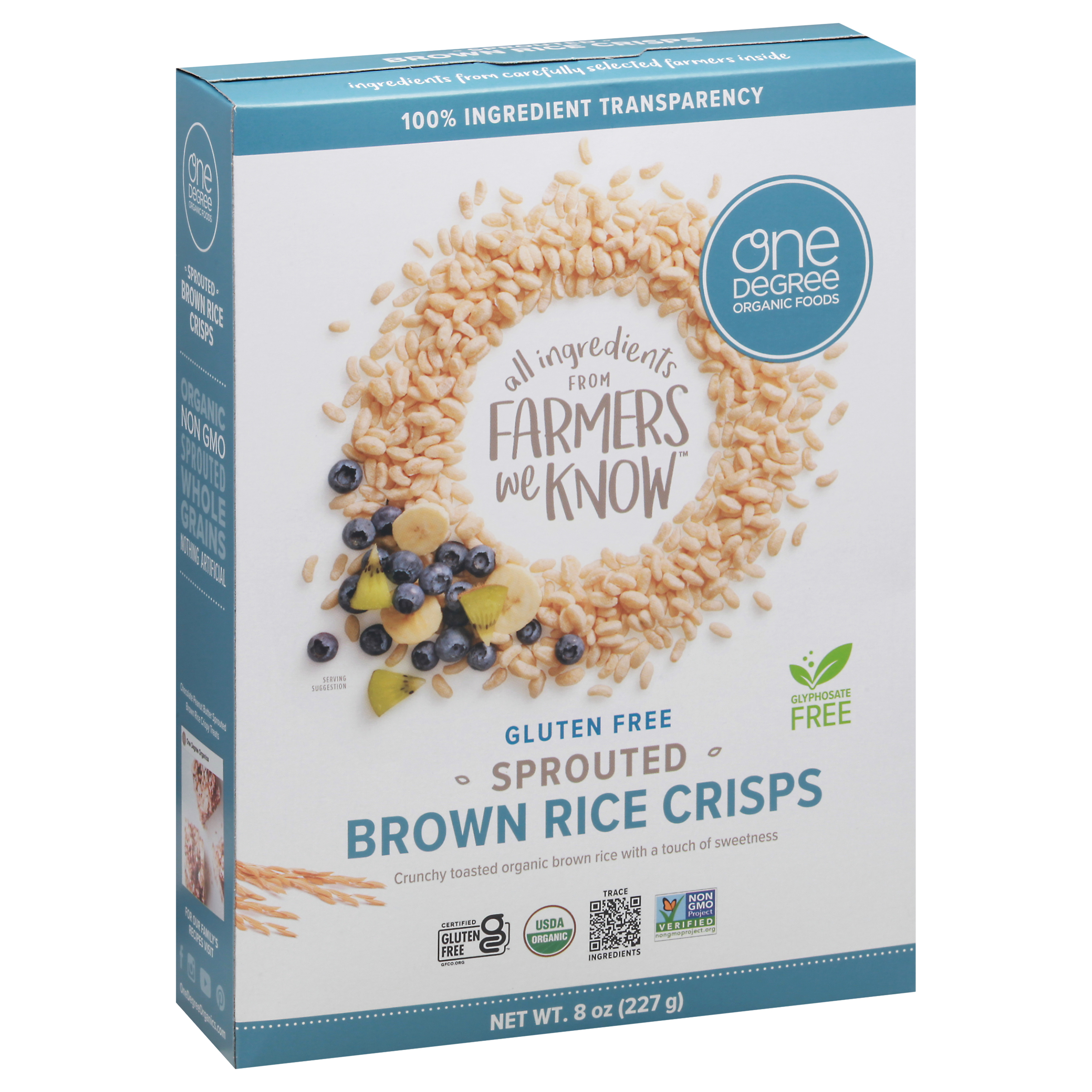 One Degree Organic Foods Gluten Free Sprouted Brown Rice Crisps Cereal